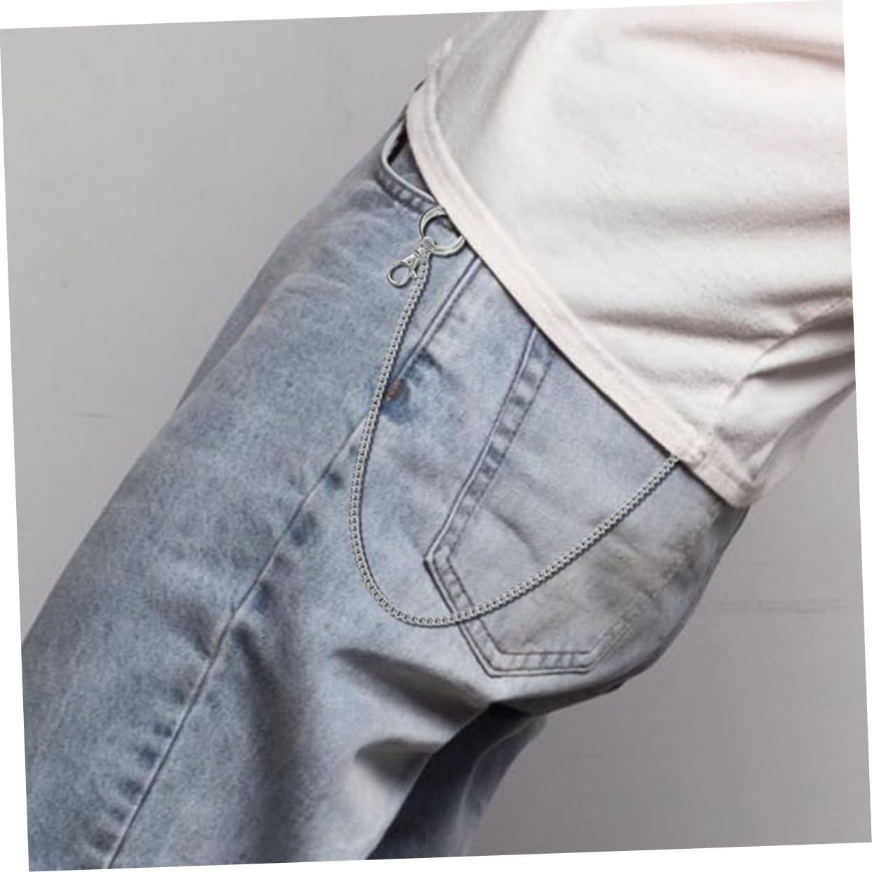 Jojofuny Men'S Wallet Chain Heavy Duty Pants Key Holder Lobster Clasp for Jeans and Belts Sturdy Pocket Chain Accessory image number 6