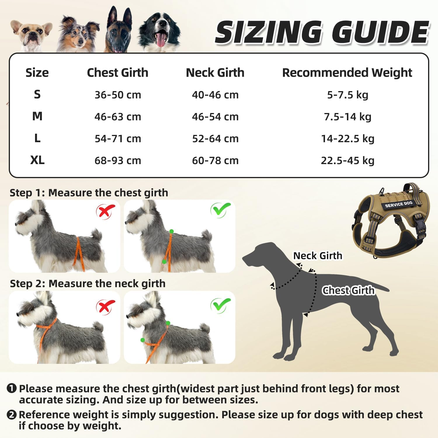 Slowton No Pull Tactical Dog Harness, Adjustable Dog Vest with 3 Buckles, 2 D-Rings & Padded Handle, Easy to Put On, Reflective Pet Harness with Molle System for Dogs Outdoor Walking Training image number 4