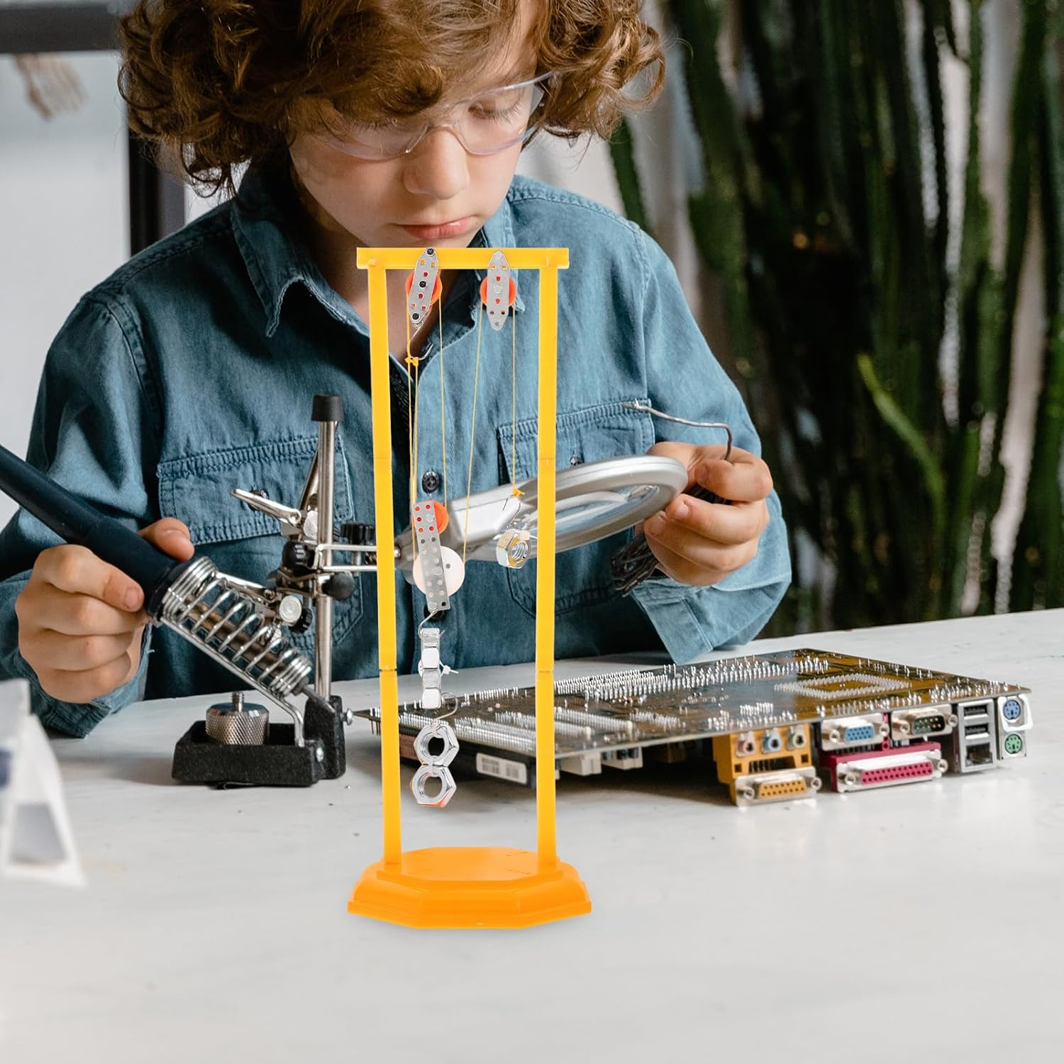 Iplusmile Physics Pulley Experiment Set Toy, Lab Rc Robot Kit Pulley Block Kits DIY Combiaction Educational Science Stem Pulley Kit System