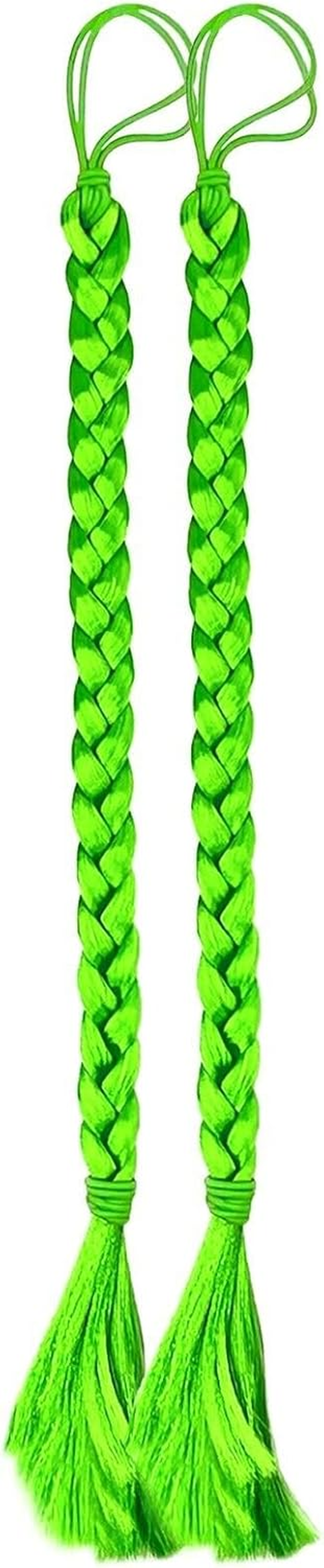 2Pcs Braided Ponytail 45Cm Hair Band Kids Braiding Hair Extensions Girls Wig (Purple)