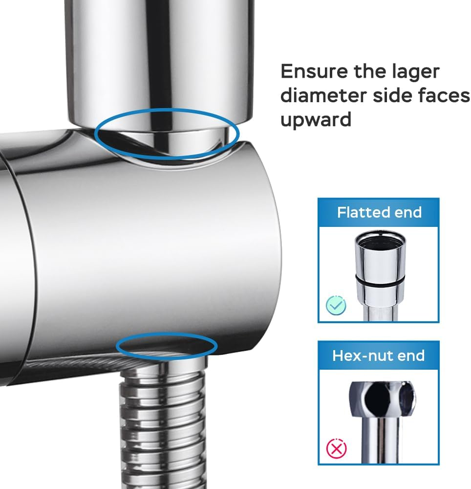 Decaura Shower Head Holder for 25Mm Slide Bar, Plastic Swivel Shower Head Holder Replacement (Chrome)