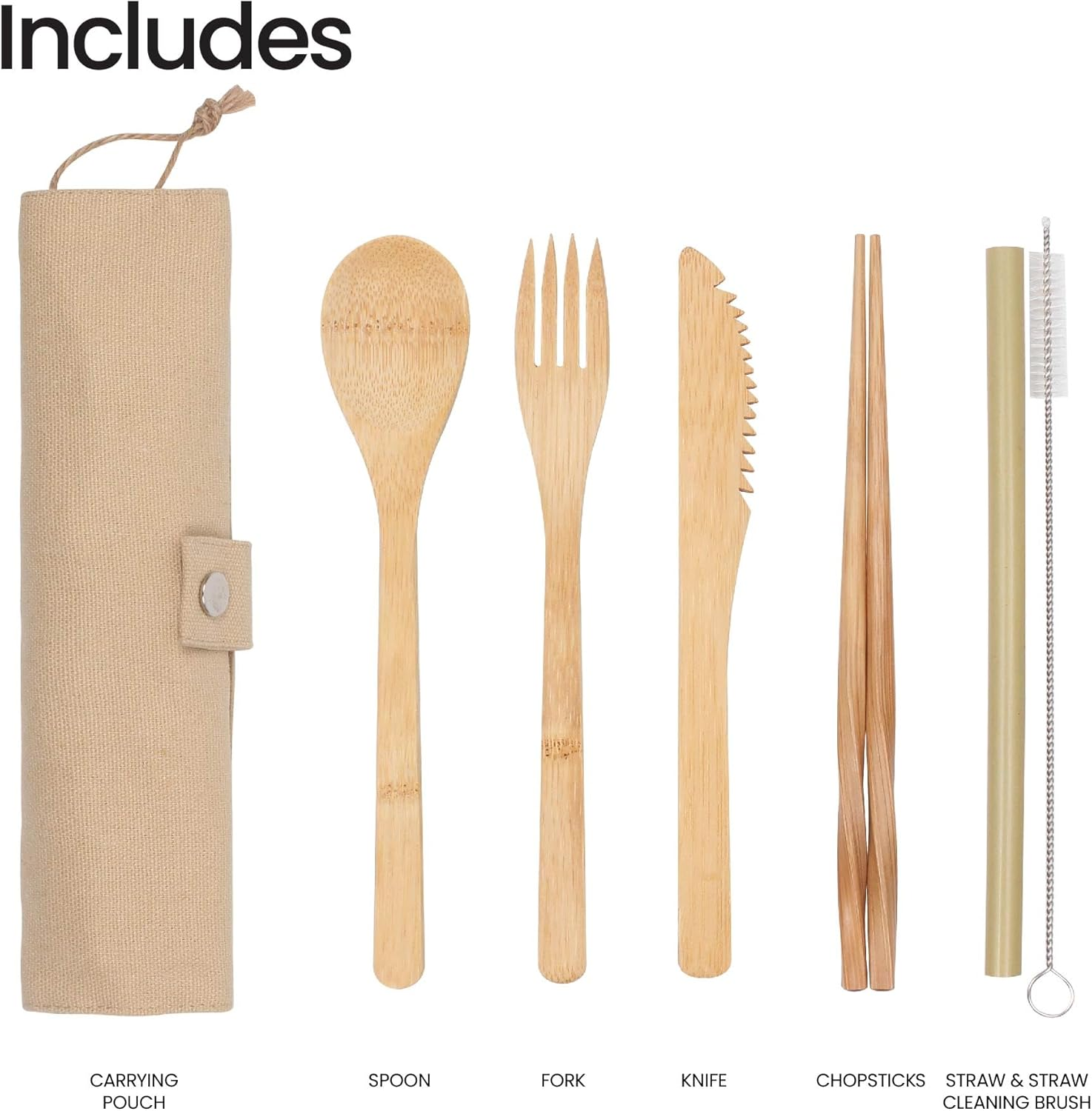 White Magic Eco Basics Reusable Bamboo Cutlery Set