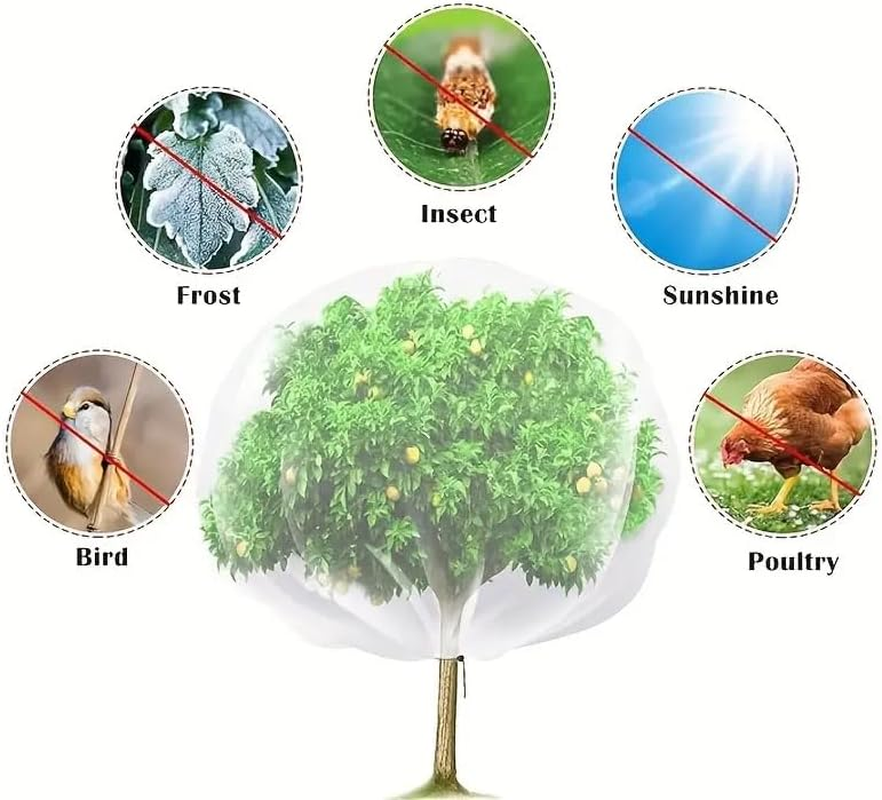Large Fruit Tree Netting with Drawstring & Zipper, 5.9X7.8Ft Garden Protection Net - Reusable Anti-Bird Insect Netting for Fruit Trees, Plants, and Berry Bushes (5.9 * 7.8FT) image number 3