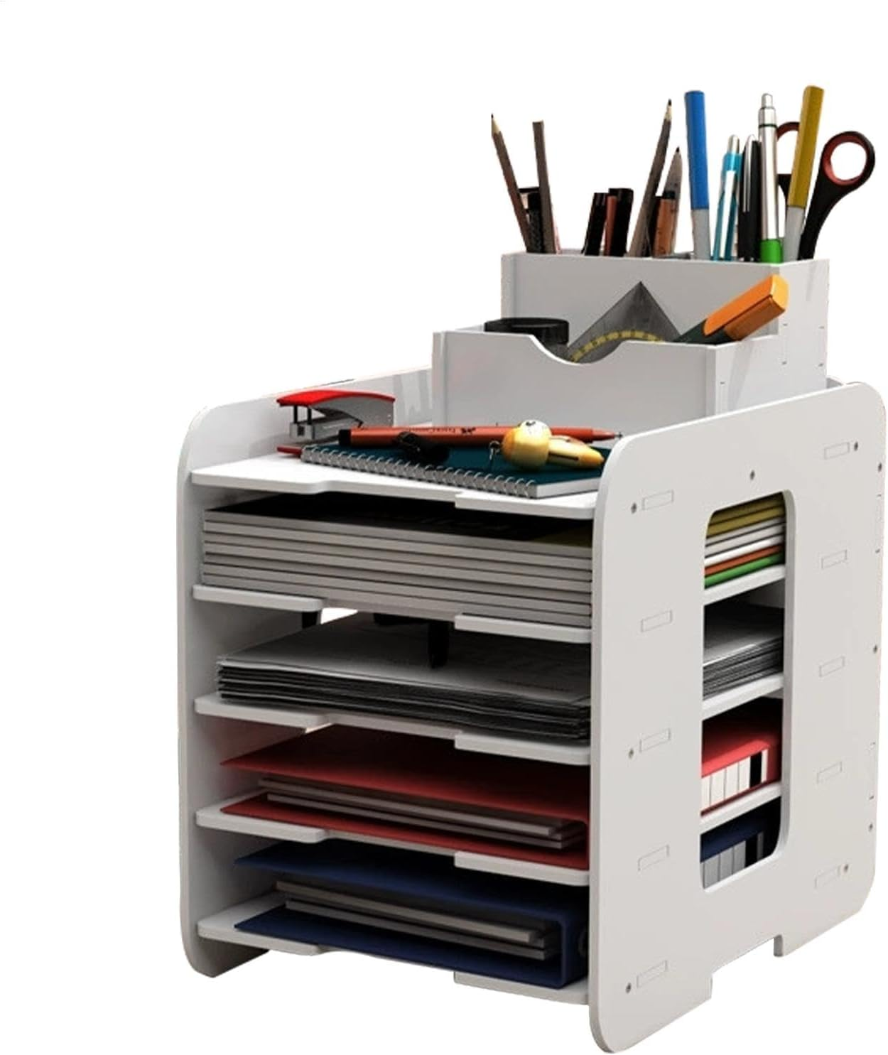 YRTUOP Paper Desk Organizer - Strong Load Bearing File Holder,Teacher Document Storage, Desktop Organizing Accessories for Home Studio image number 3