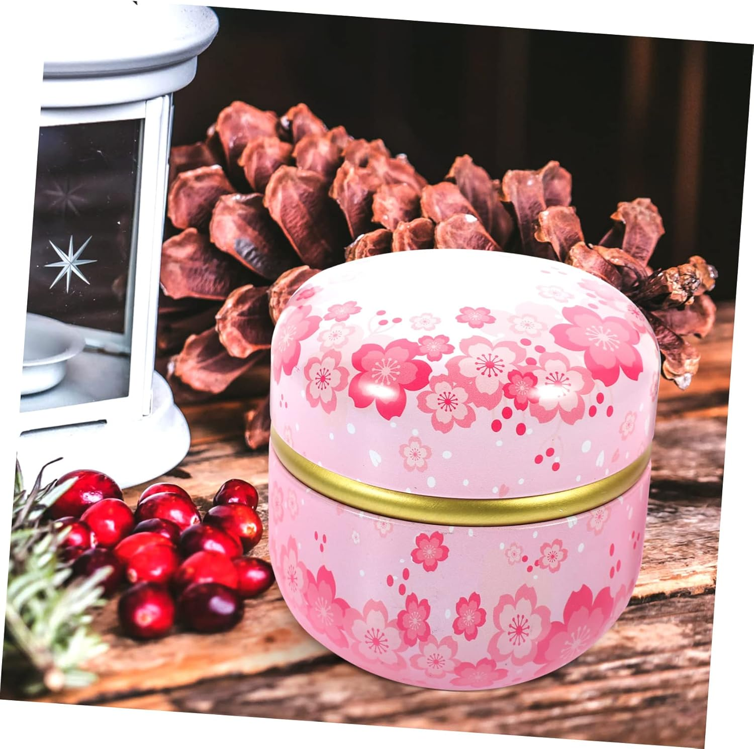 FUNOMOCYA 6Pcs Tinplate Candy Storage Jars Inner Lids round Storage Containers Multi-Use Packaging Boxes for and Home Random Style