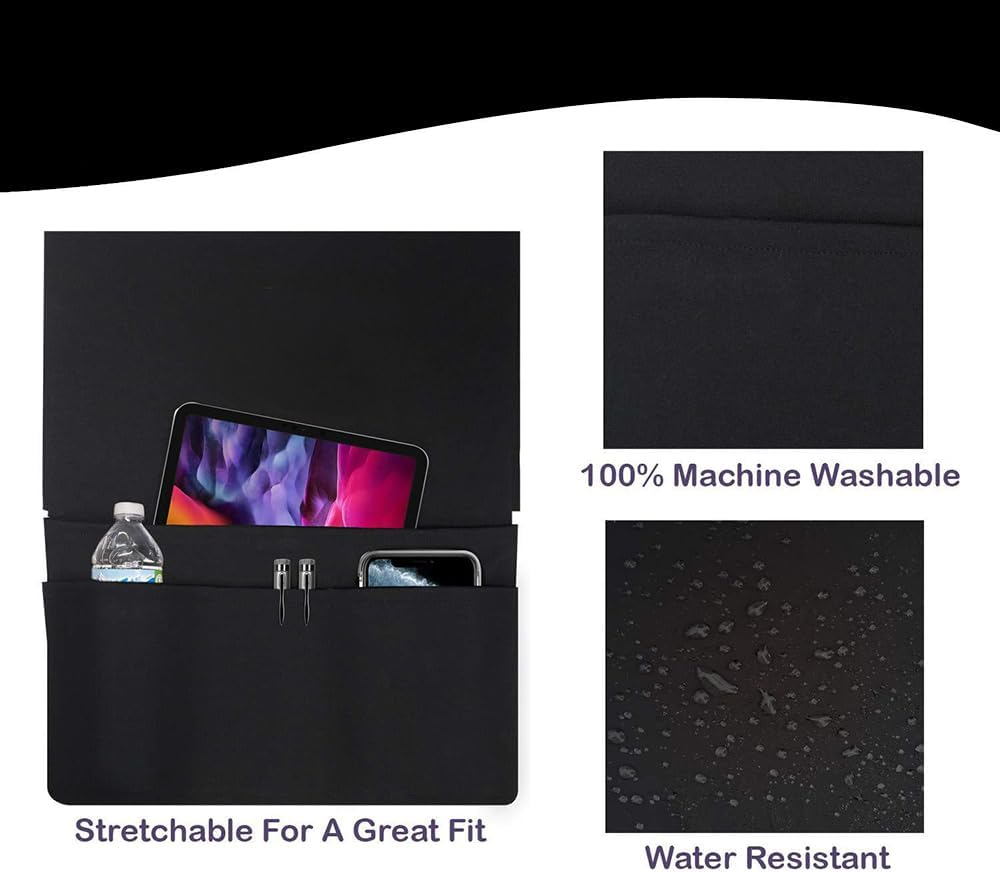 QOOWFEANIG Airplane Pocket Organizer, in Flight Seat Back Organizer Bag,Tray Table Cover,Airplane Tray Table Cover with Pocket Organizer,Media Pouch for Flying