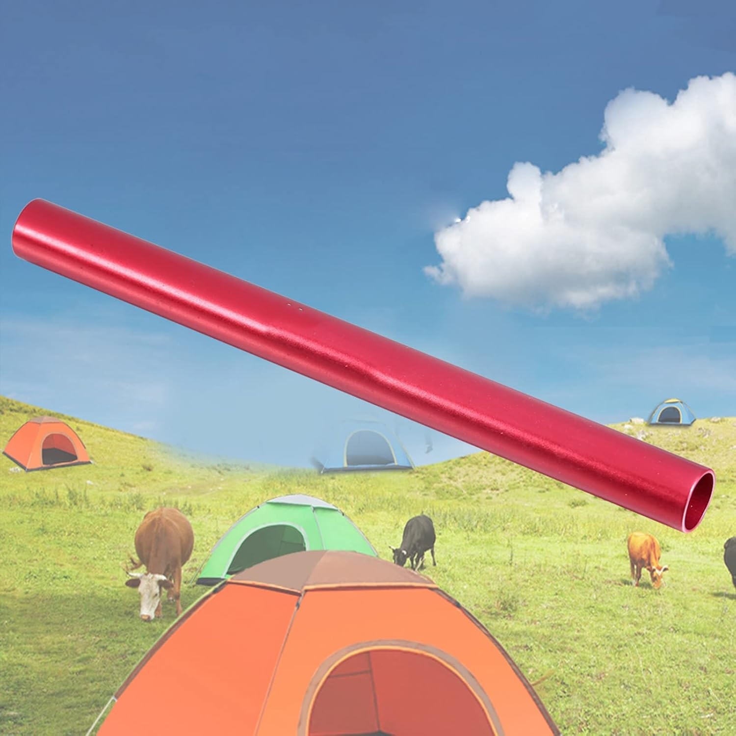 Tent Repair Pole Aluminium Alloy Tent Pole Repair Splint, 4Pcs Tent Pole Repair Tube, for Camping, Hiking, Traveling image number 1