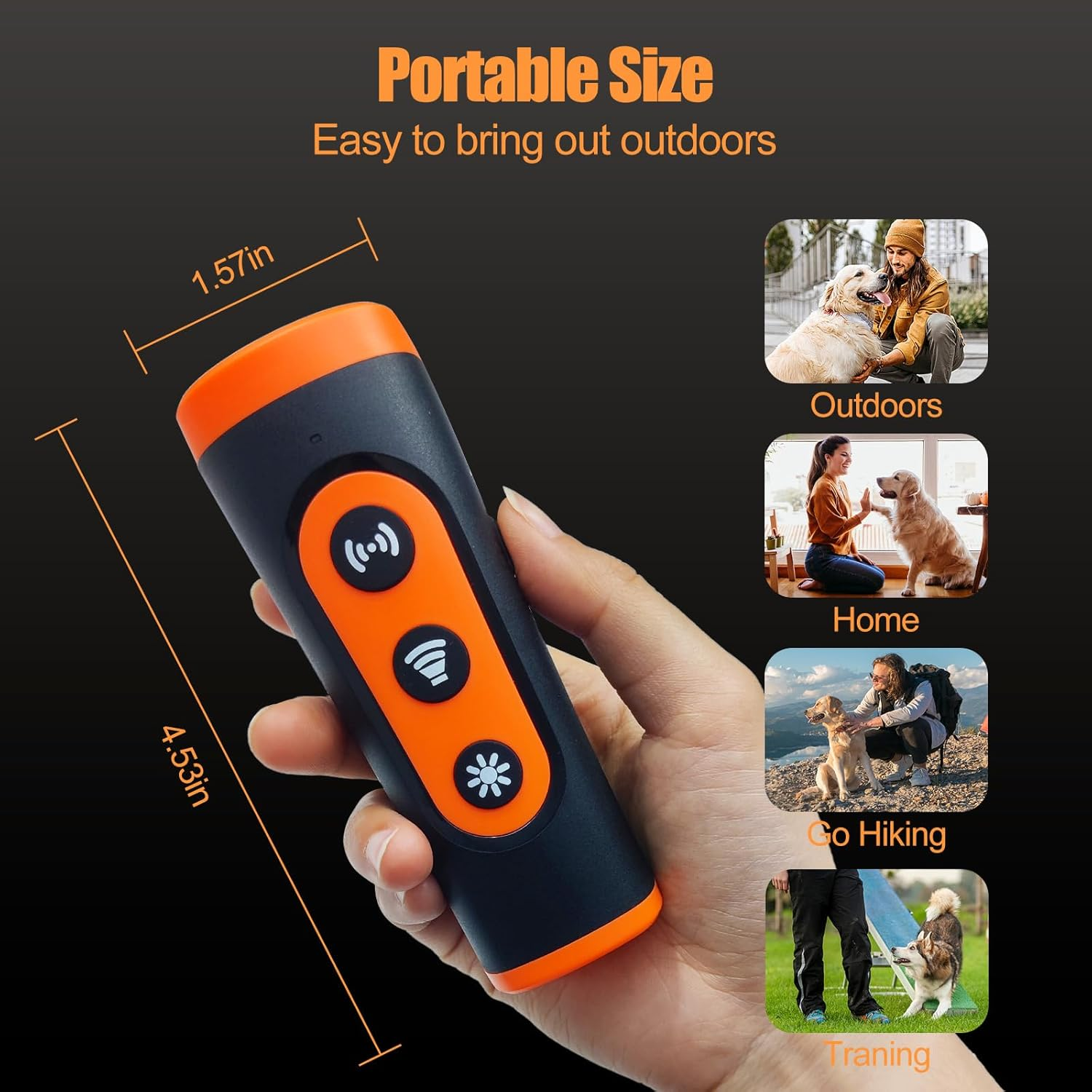 Oolong anti Barking Device for Dogs,Professional Dog Barking Device with Flashlight,Ultrasonic Dog Bark Control up to 10M,3 Sonic Emitters Rechargeable Barking Silencer Dog Whistle Stops Bad Behavior image number 5