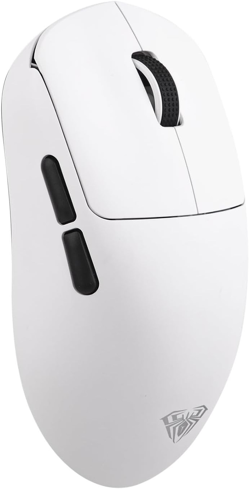 AULA SC800 Gaming Mouse with Adjustable 26,000 DPI, PAW3395 Sensor, 8000 Polling Rate, Dual-Mode Wireless Lightweight Mouse, Ultra-Precise & Durable for Gaming & Esports & Office Use (White)