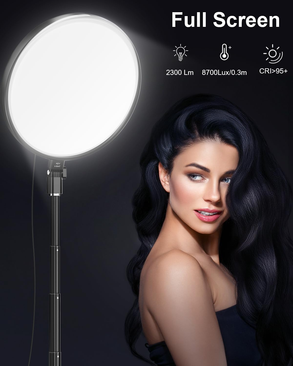 13"/33Cm Large Full-Screen Ring Light with Remote, 6500K Dimmable Professional LED Photography Light and Phone Holder Kit, 200Cm Light Stand for Photography/Video Recording/Tiktok/Youtube image number 6