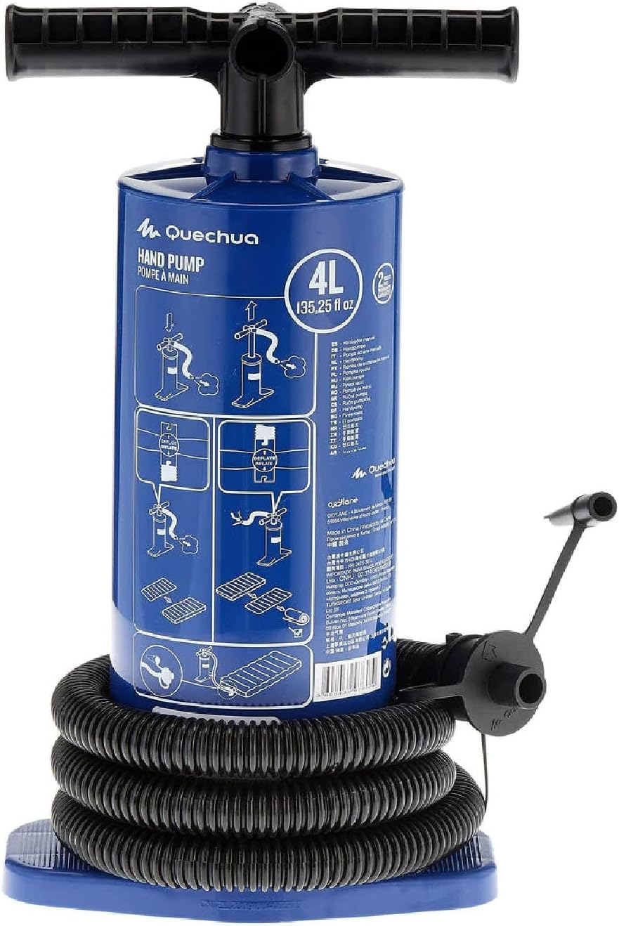 Decathlon Air Mattress Double Action Hand Pump 4L Unique Size Light Sky Blue image number 2