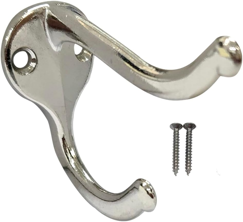 QCAA Premium Quality Single Prong Robe Hook Hanger, Zinc Die Cast, Matte Black, 6 Pack image number 3