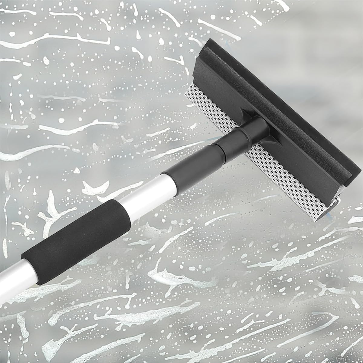 TOPPERFUN 2 Pcs Extendable Window Squeegee with Telescopic Handle Dual-Sided Glass Cleaner for Home Car Windshield Shower Door Multi-Purpose Cleaning Tool image number 6