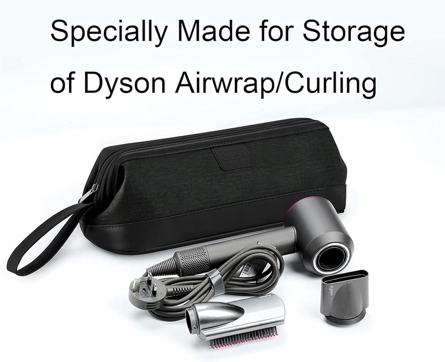 Portable Travel Storage Bag Compatible with Dyson Supersonic Hair Dryer/Dyson Airwrap Styler/Dyson Corrale Hair Straightener, Black, Travel