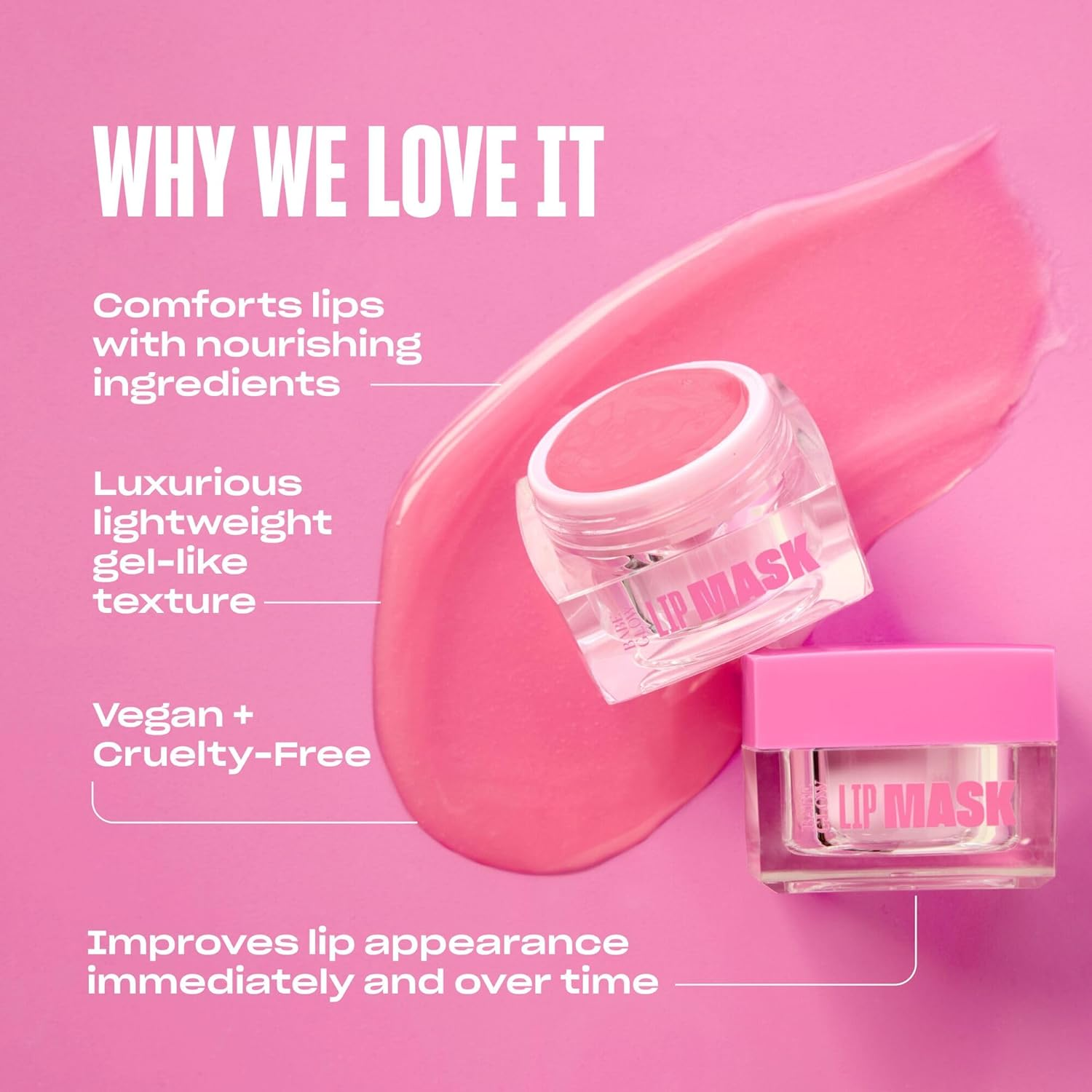 Babe Original Babe Glow Lip Mak Fragrance-Free Lip Sleeping Mask for Softer Lips, Hyaluronic Acid & Antioxidant Infused for Smoother, Moisturized Lips, Unscented, Cruelty-Free image number 3