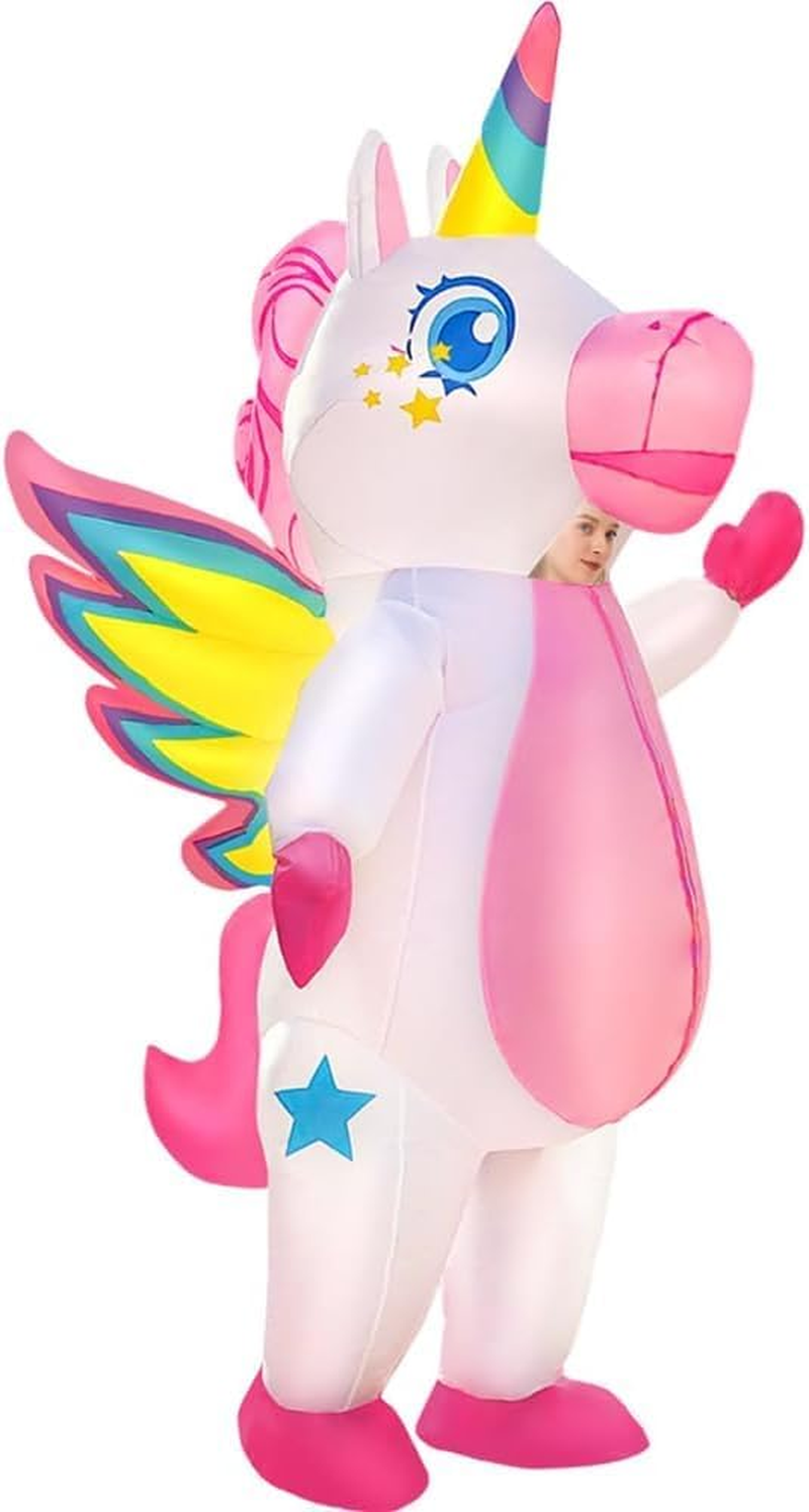 Inflatable Adult Size Winged Unicorn Costume - Full Body Blow up Costume for Men and Women image number 1