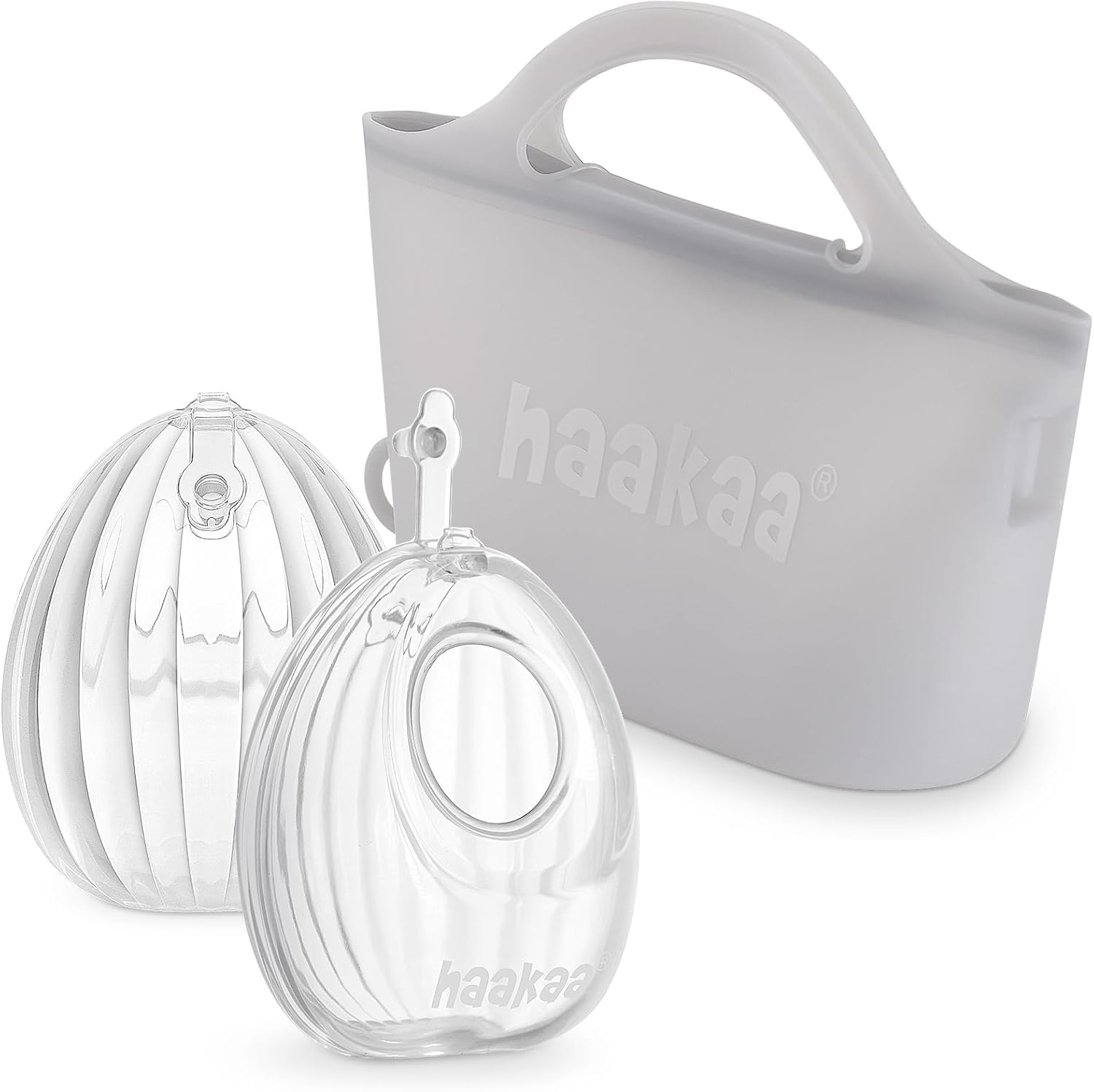Haakaa Wearable Silicone Breast Pump with Steriliser Bag, 2-In-1 Hands-Free Passive Breast Milk Catcher for Nursing Mom, Breastfeeding Essentials, 75Ml&750Ml Silicone Bag image number 1