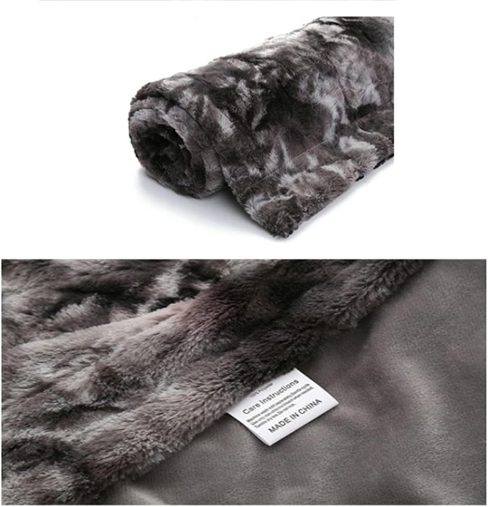 Faux Fur Throw Blanket ，Luxury Soft Plush Shaggy Fleece Blanket Warm Fluffy Blanket for Bed Couch Chair Fall Winter Spring Living Room (160X200Cm) - Black image number 2