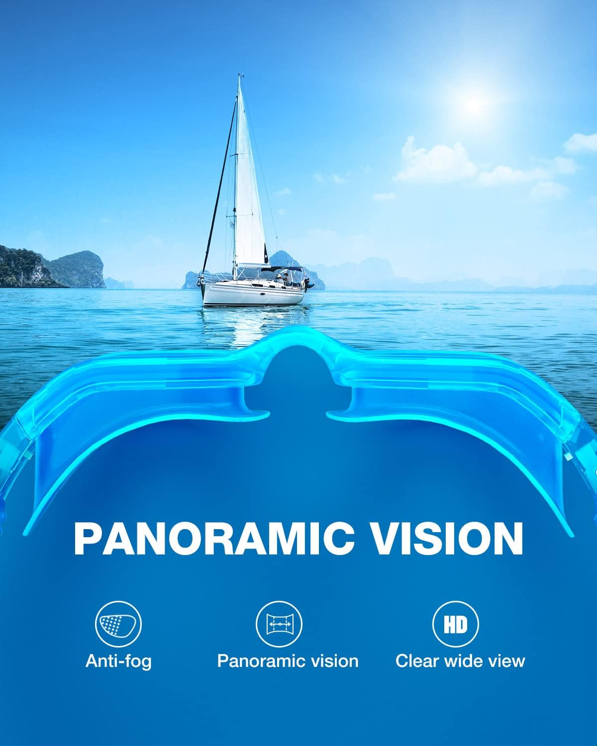 ZIONOR Kids Swim Goggles, G1MINI Polarized Swimming Goggles Comfort for Age 6-14 - A9-Blue Lens Clearblue Frame image number 6