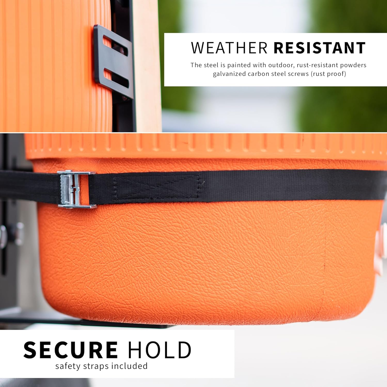 VIVO Steel Water Cooler Truck Mount, 5 Gallon Cooler and Bucket Holder, Compatible with Trailers, Trucks, Utvs, and More, Black, Mount-Wct1 image number 1