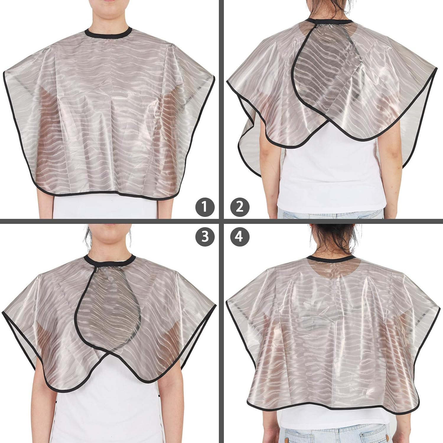 YELEGAI Waterproof Unisex-Adult Hair Dye Cape,Short Comb-Out Capes for Hair Stylist,Makeup Apron for Hair Color,, Gray, Small image number 1