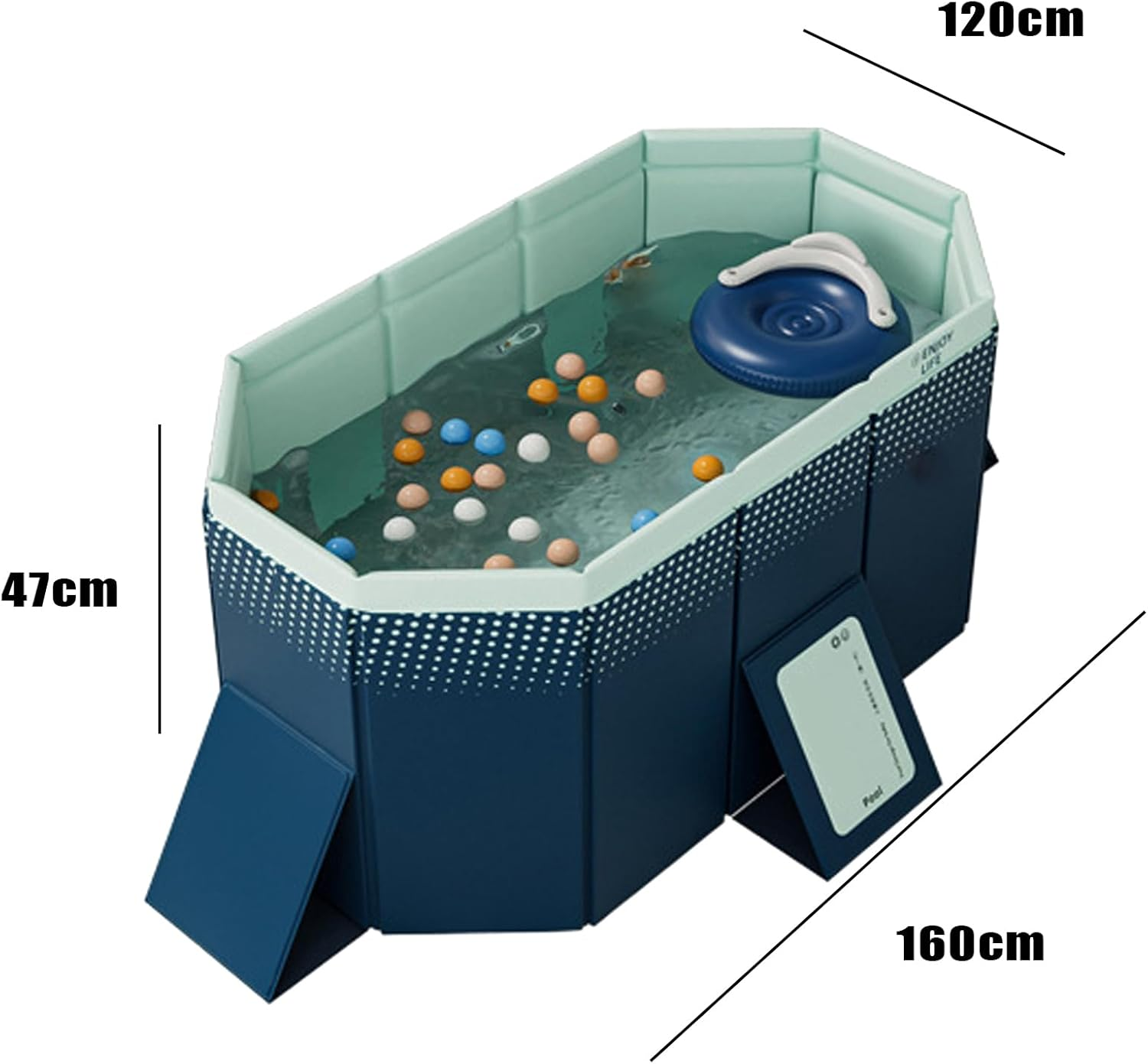 Large Swimming Pool Foldable, 1.6-3M Thicken Wear Resistant Pool Outdoor Non Inflatable No Air Leakage Padding Pool Summer Water Games Party 160Cm image number 4