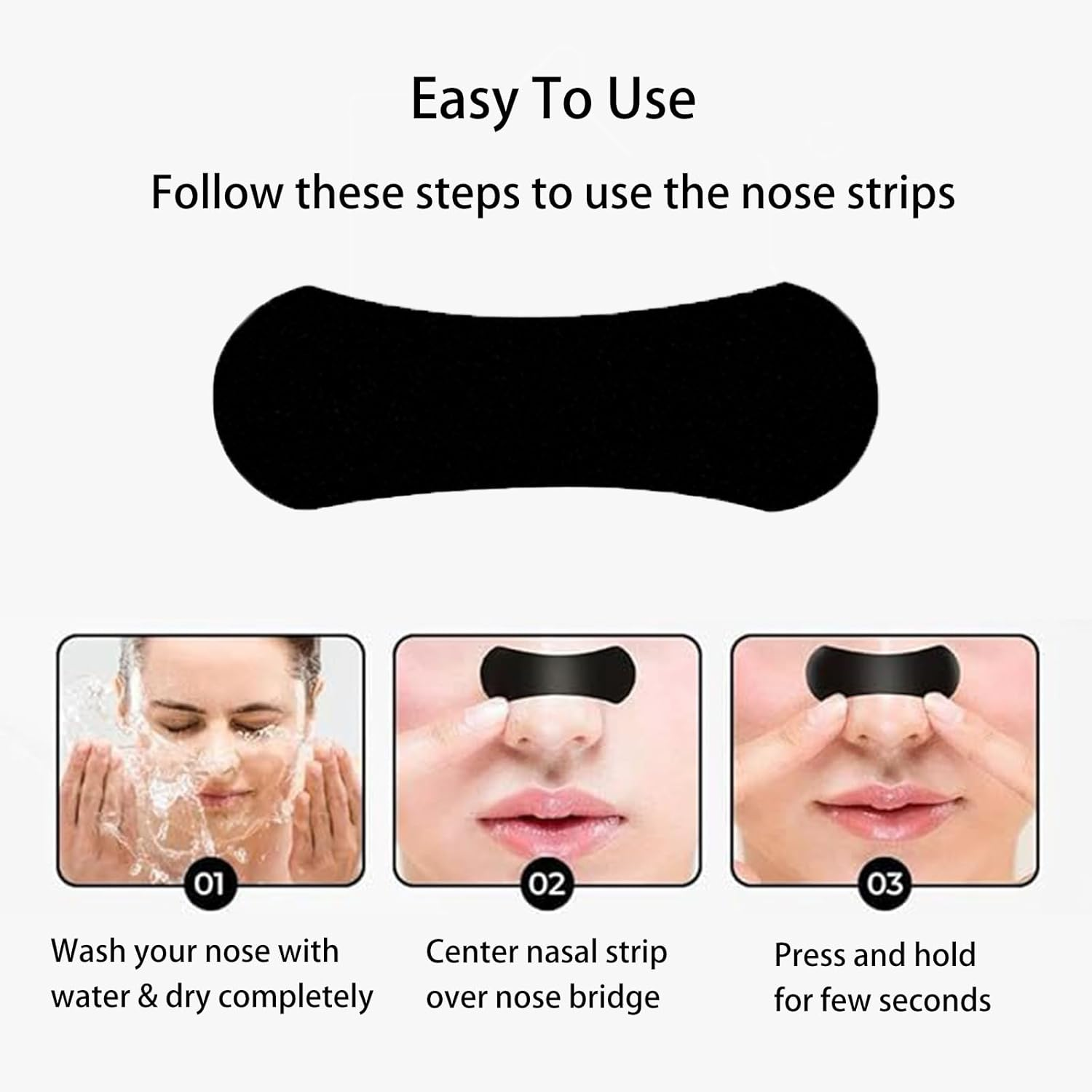 Nose Strips, Nasal Strips for Sleeping (60 Count) - anti Snoring Nose Strips for Breathing for Sleeping Stop Snoring Aids for Men Women Nose Breathing Strips, Reduce Snoring, Improve Sleep Quality image number 2