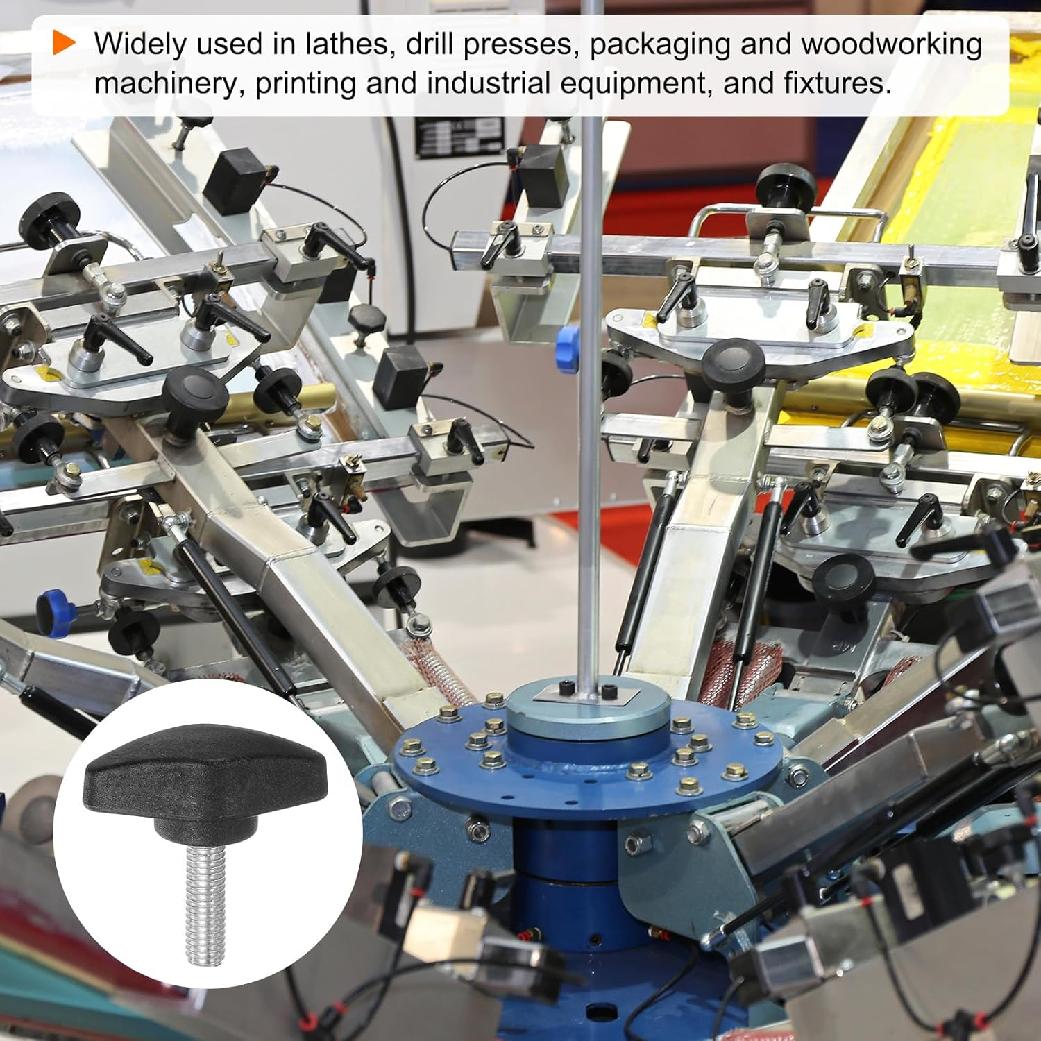 HARFINGTON 4Pcs Tee Wing Knobs Thumb Screws M6 X 20Mm Standard Male Thread Plastic T Knobs Handles Hand Clamping Knobs Grip Thumbscrew, Black image number 1