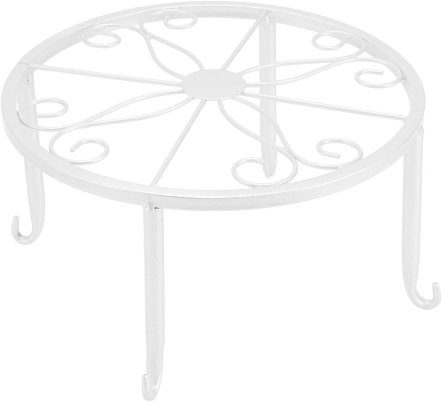 Single Layer Iron Plant Stand Stands Floor Standing Low Plant Pot Rack Potted Plant Stand Flower Pot Shelf Indoor Outdoor Corner Shelf for Planters Vases Lanterns Ornaments Books (White) image number 3