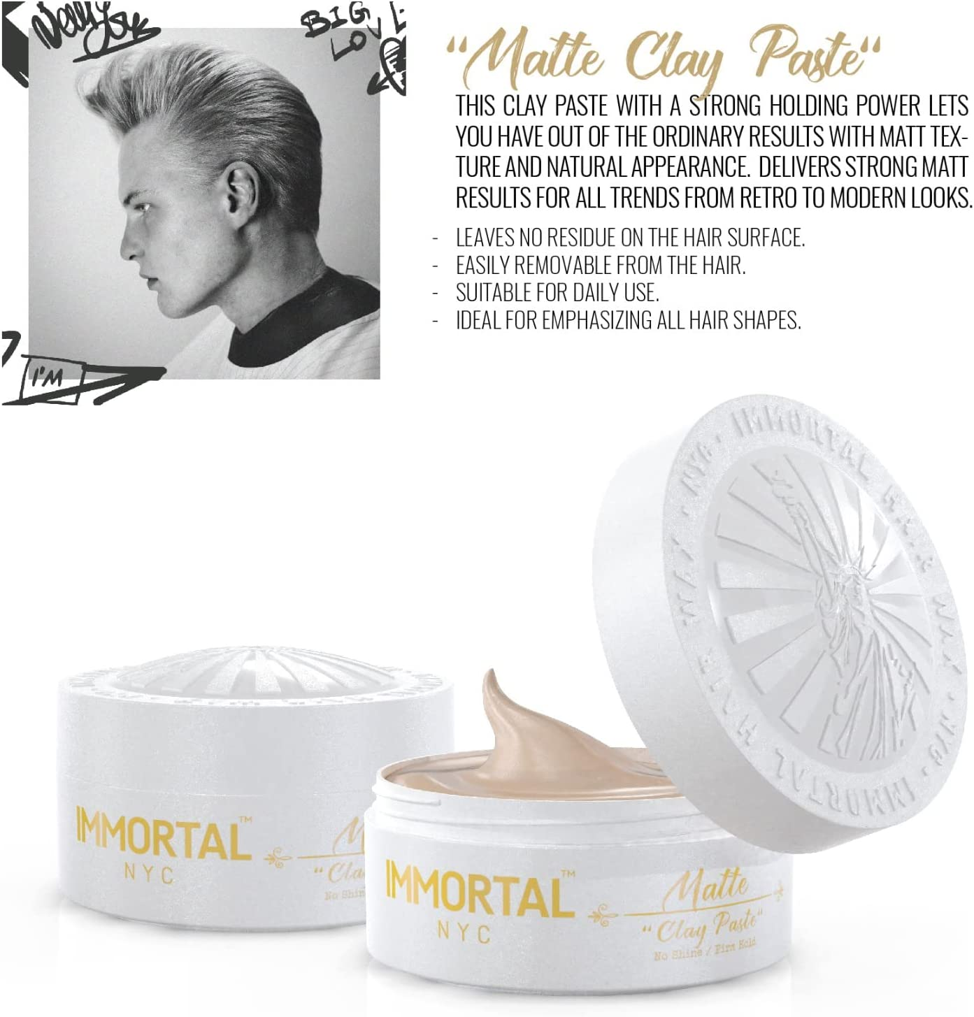 Immortal NYC Matte Clay Paste 150 Ml image number 2