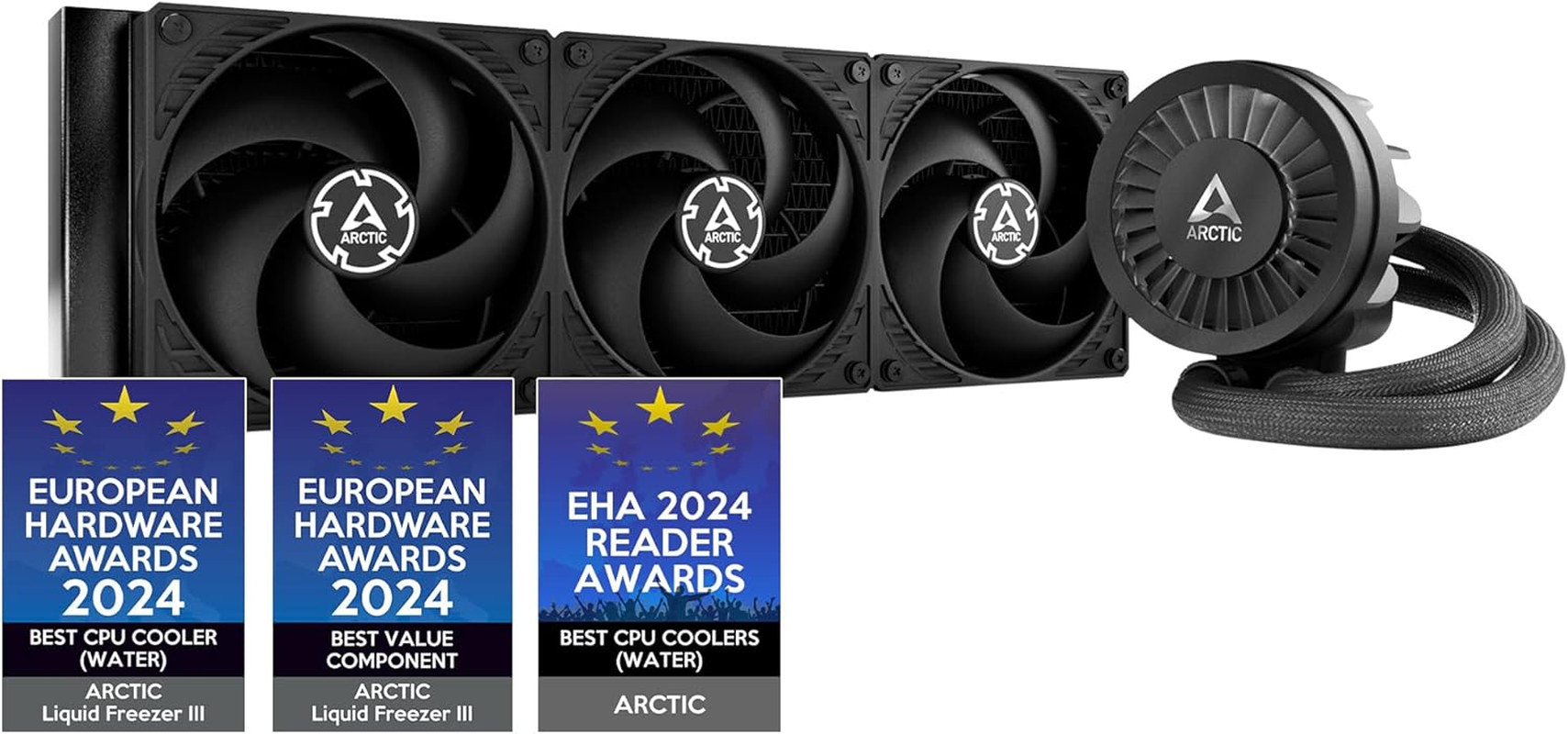 ARCTIC Liquid Freezer III 360 - Water Cooling PC, All-In-One CPU AIO Water Cooler, Intel & AMD Compatible, Efficient Pwm-Controlled Pump, Fan: 200-1800 RPM, LGA1851 and LGA1700 Contact Frame - Black image number 4