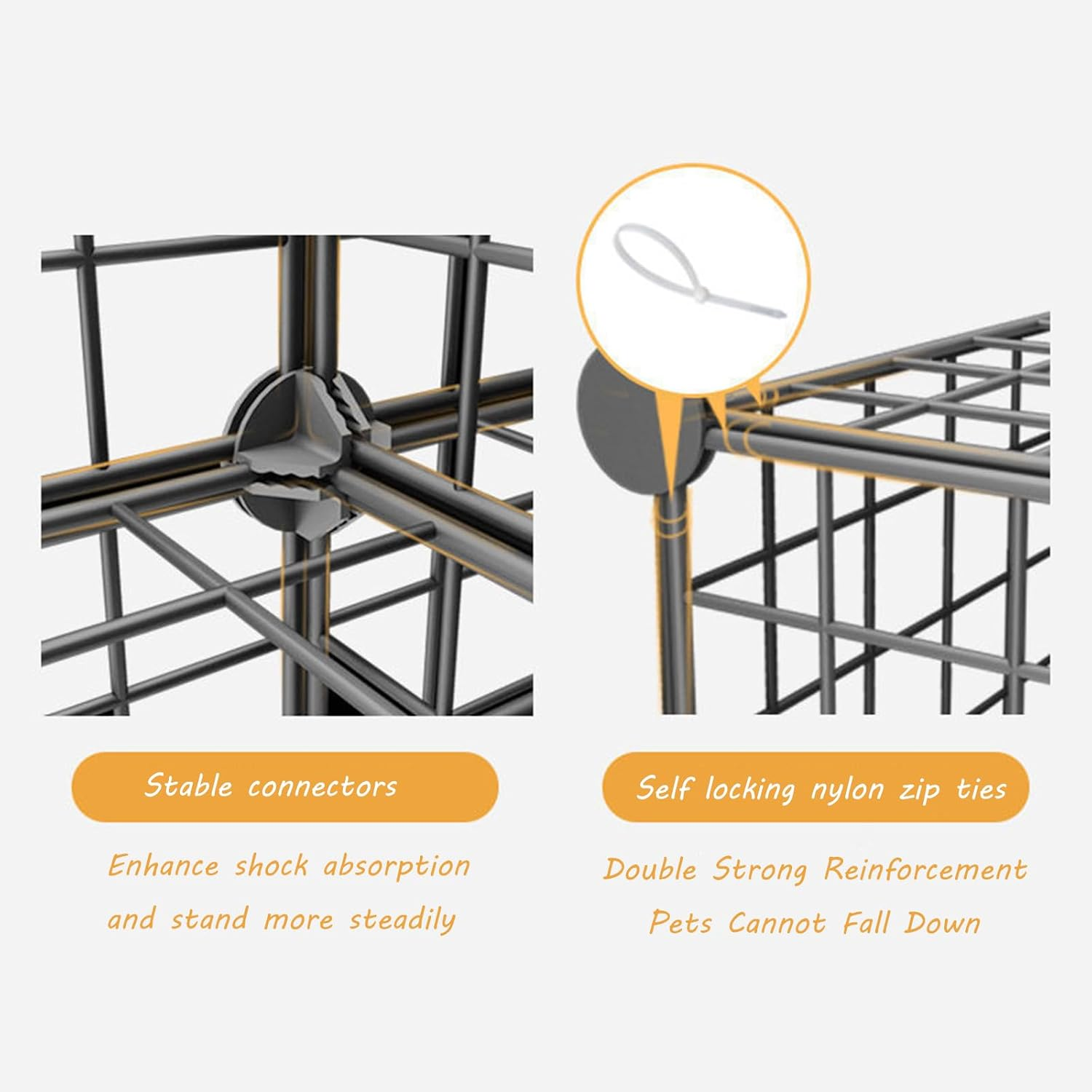 Cat Cage Indoor Cat Enclosures DIY Cat Playpen Metal Kennel,Pliable Cage Playpen Box Crate Kennel - 111CM L X 75CM W X 146CM H Large Exercise Place Ideal for 1-3 Cat image number 4