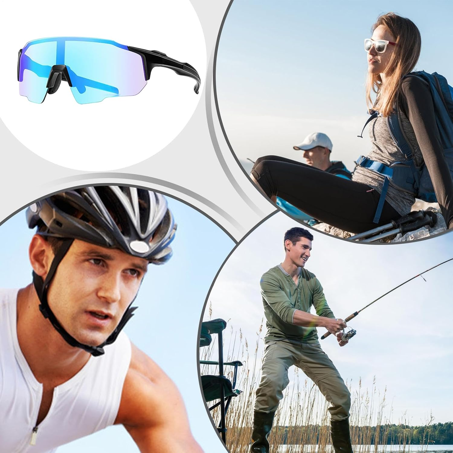 Photochromic Sunglasses | UV Protection Sunglasses | Eyewear for Hiking Bike Fishing Running Outdoor Mountain Daily Driving Women Road Sports with Light Adaptive Lens Technology