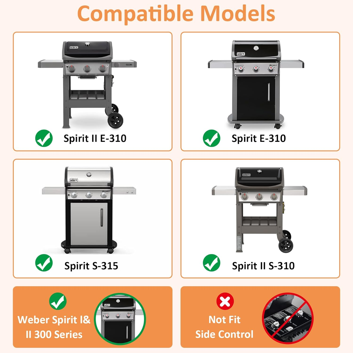 7636 Flavorizer Bars for Weber GS4 Spirit 2 Grill Series, for Weber Spirit II S-310 E-310 E-315, Spirit 300 E/S-310 320 Parts, Porcelain Enameled, Replacement for Weber GS4 Parts 67046 69797 68843 image number 6