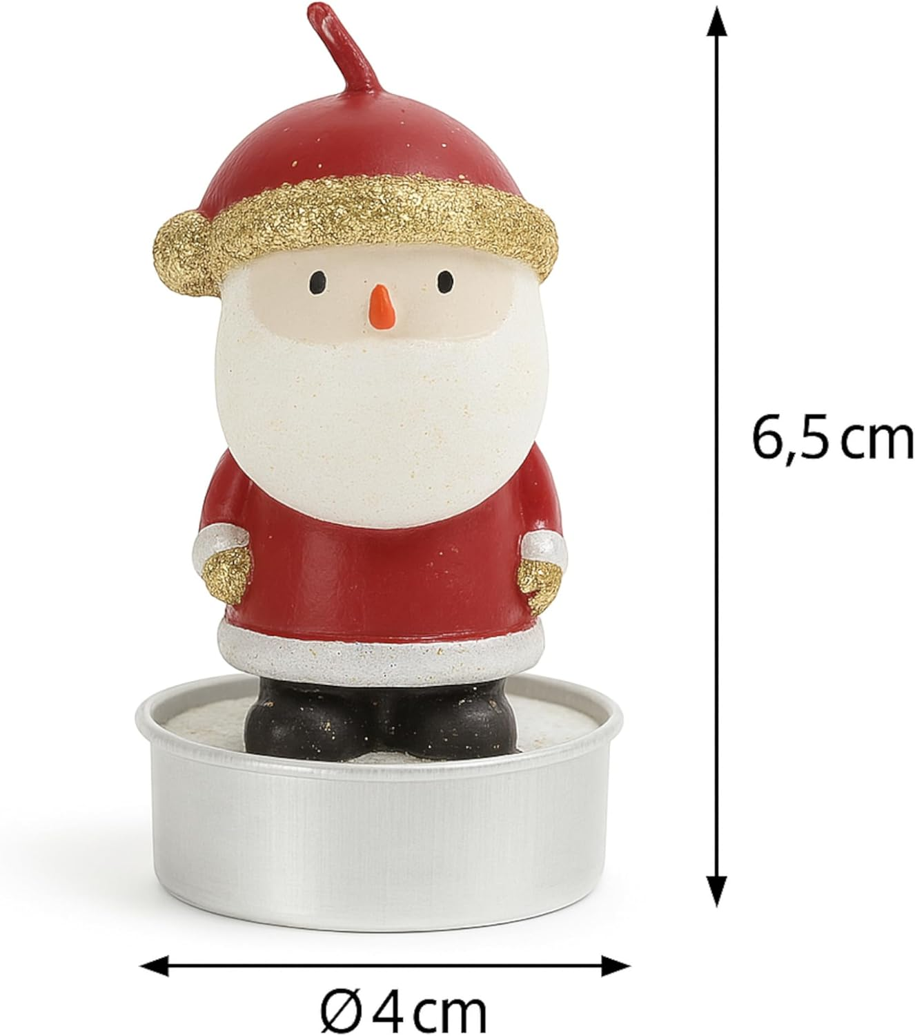 MIJOMA Christmas Tea Lights Set of 24 - Handmade Decorative Candles with Santa Claus Polar Bear Christmas Tree - Christmas Decoration Gift Idea with Long Burning Time image number 4