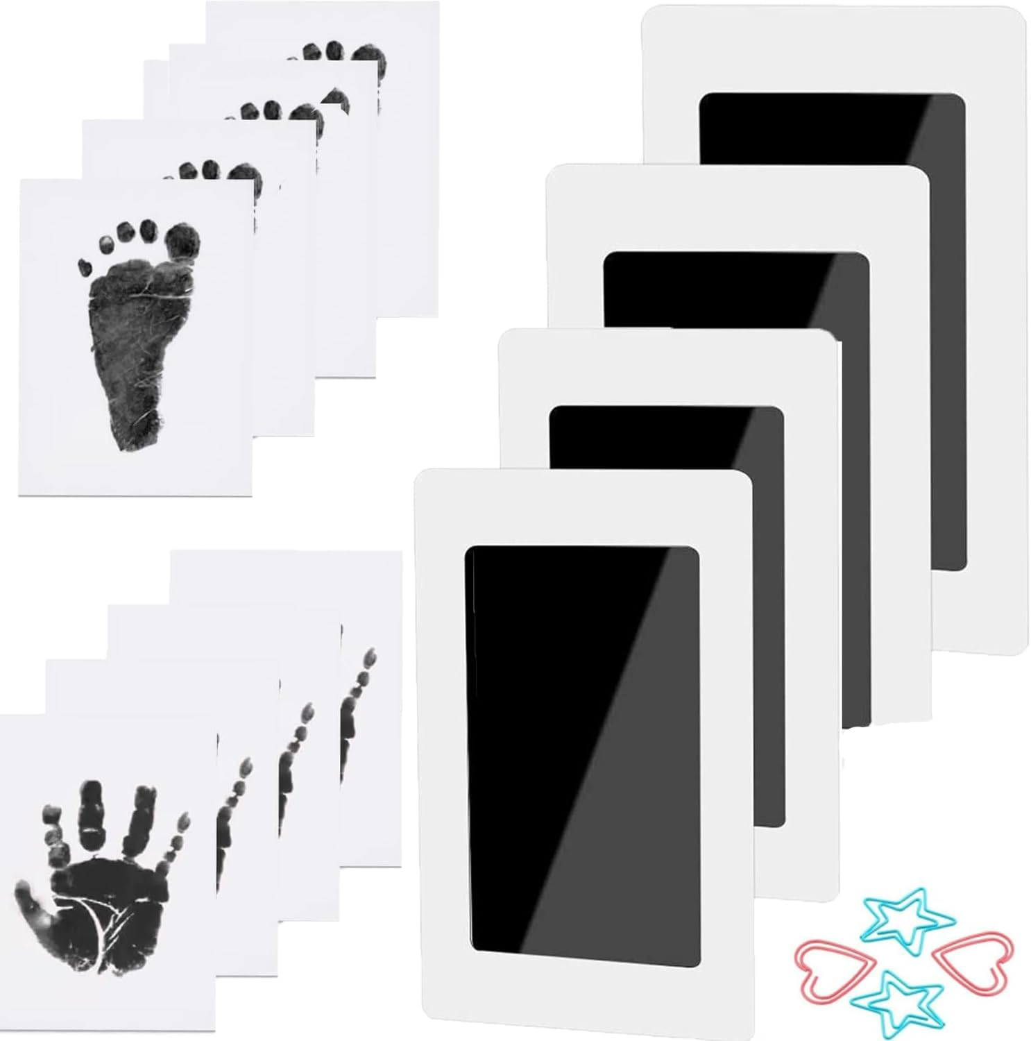 Inkless Baby Print with 4 Ink Pads and 8 Imprint Cards,Baby Hand and Footprint Kit, H HOME-MART Premium No-Mess Ink Free Print Pads Baby Footprint Kit for Baby Dog Paw Print Kit,Dog Nose Print Kit,Safe and Non-Toxic Ink image number 3