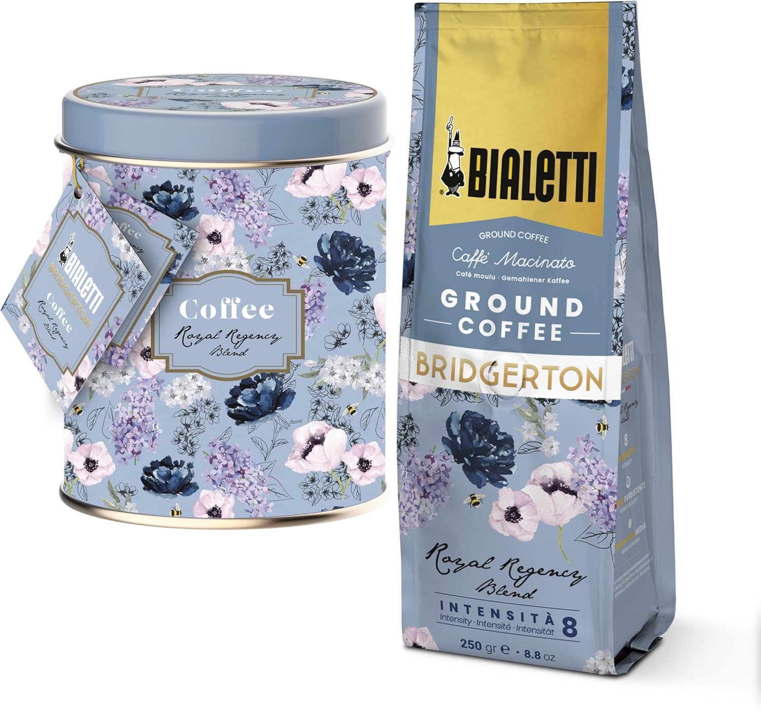 Bialetti - Bridgerton Ground Coffee, Gift Tin + Ground Coffee, 250G, Royal Regency Flavour, Bag with Flavour-Saving Valve image number 3