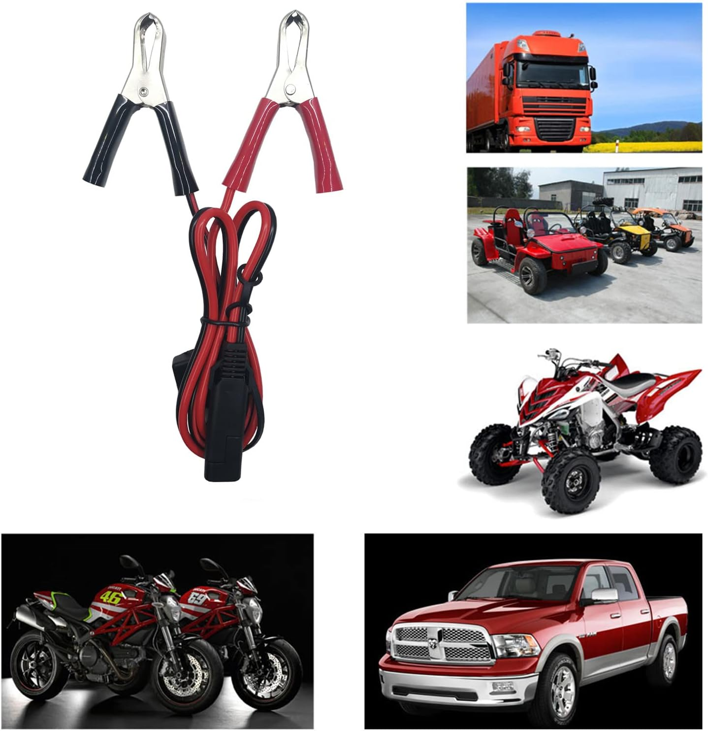 SAE to Aligater Clips Trickle Charger Extension Cable 10Ft image number 5