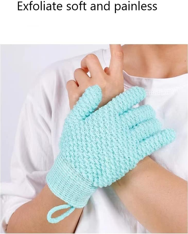 Shower Exfoliating Scrub Gloves Medium to Heavy Bathing Gloves Body Wash Dead Skin Removal Deep Cleansing Sponge Loofah for Women and Men 1 Pairs image number 2