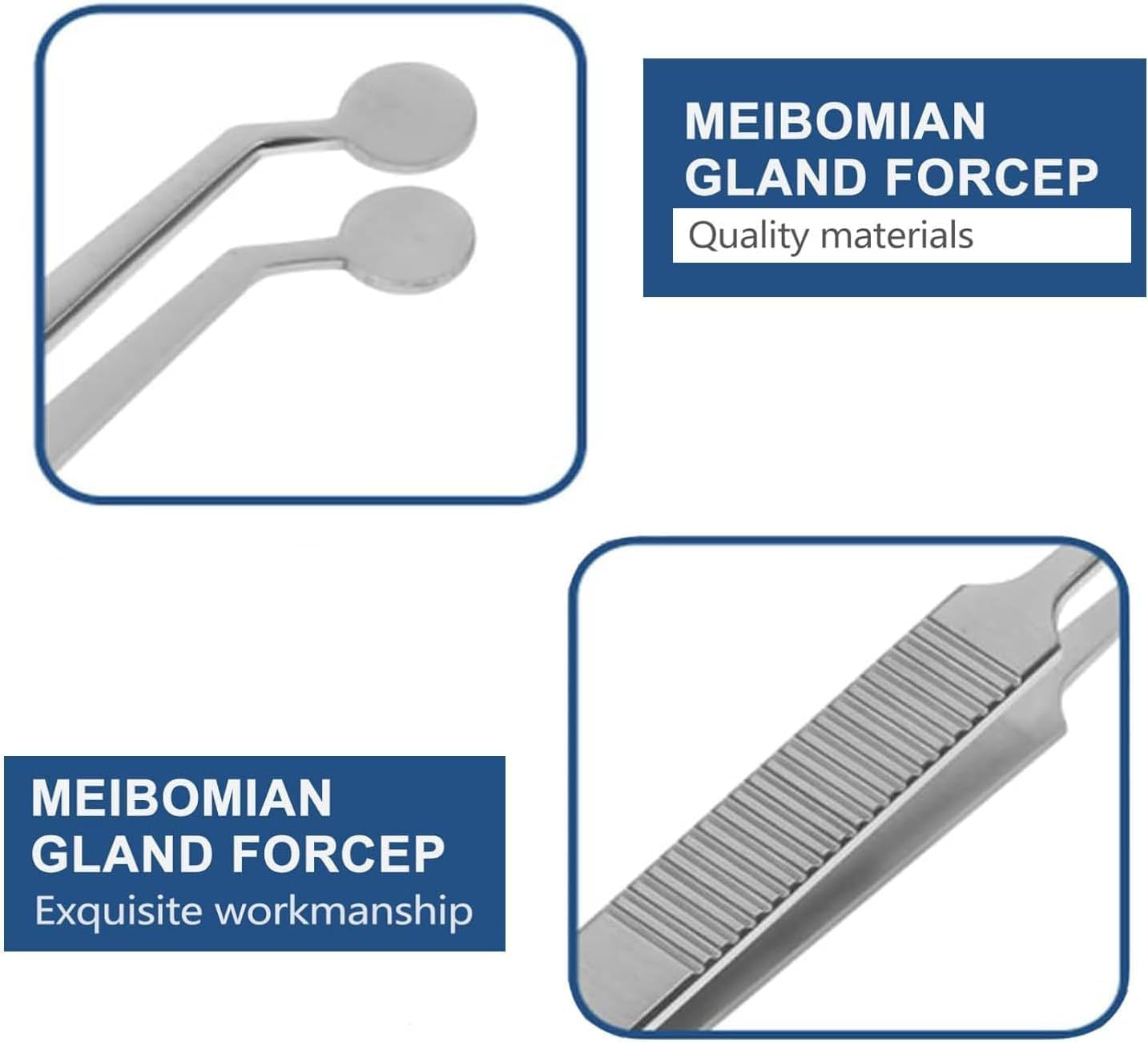 Round Head Eyelid Tarsal Gland Tweezer, 1Pc Stainless Steel Meibomian Gland Expressor, Meibomian Gland Forceps Eyelid Gland Care Tweezer for for Dry Eye image number 4