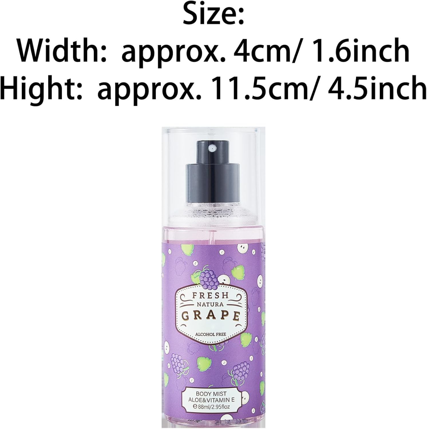 Loodgao Grape Hami Melon Fragrance Body Mist 88Ml Alcohol Free Perfume Spray for Women Men Long Lasting Sweet Fruity Scent Daily Wear Fresh Grape One Size - Juicy Peach image number 3