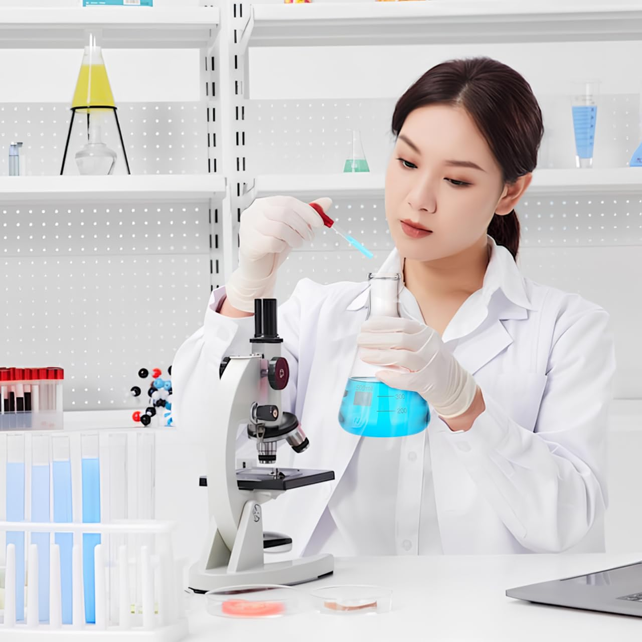 Mobestech Erlenmeyer Flask 500Ml Large Capacity Flat Bottom Glass Laboratory Beaker for Chemistry Distillation and Boiling Applications image number 6