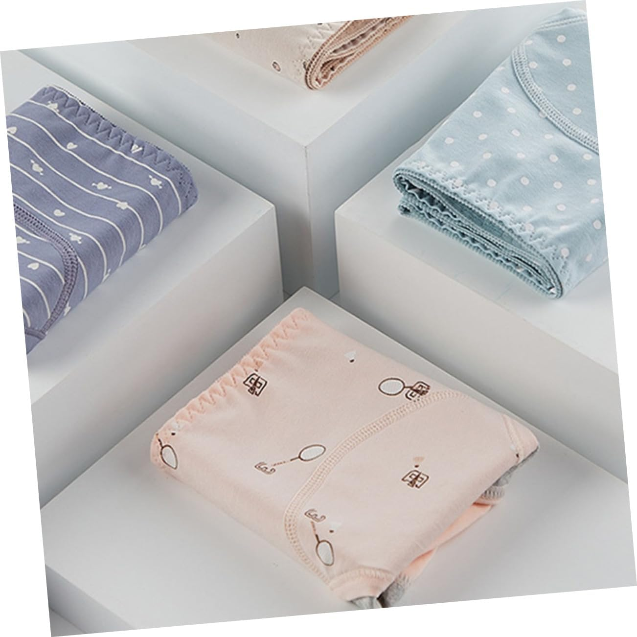 3Pcs Menstrual Underpants for Women Medium Waist Safety Pants Cloth Underwear Leak Shrimp Lake Blue Gray Blue image number 1