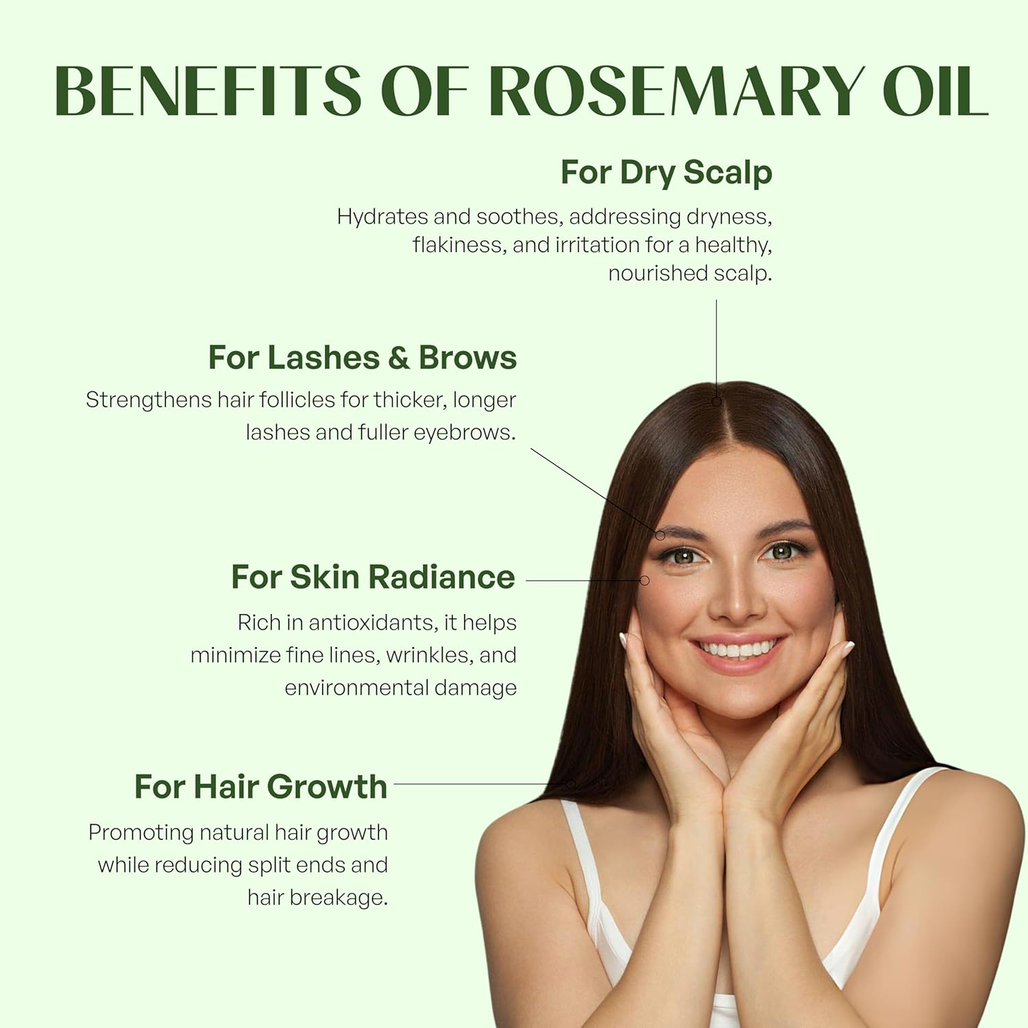 The Ceel Rosemary Hair Growth Oil with Dropper - Nourishing & Strengthening Vegan Formula for Damaged Hair, Itchy Scalp, Dry Skin, Eyelashes & Eyebrows - Biotin, Castor & Jojoba - 50 ML image number 3