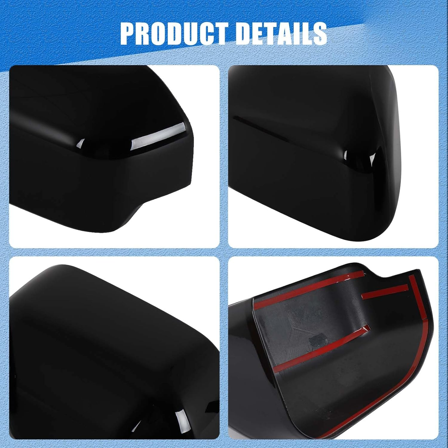 Side Door Mirror Cover Protector Compatible with BYD Shark 2024-2025 Accessories | ABS Exterior Rearview Mirror Shell Cap Trim | 2PC Set (Glossy Black) image number 1