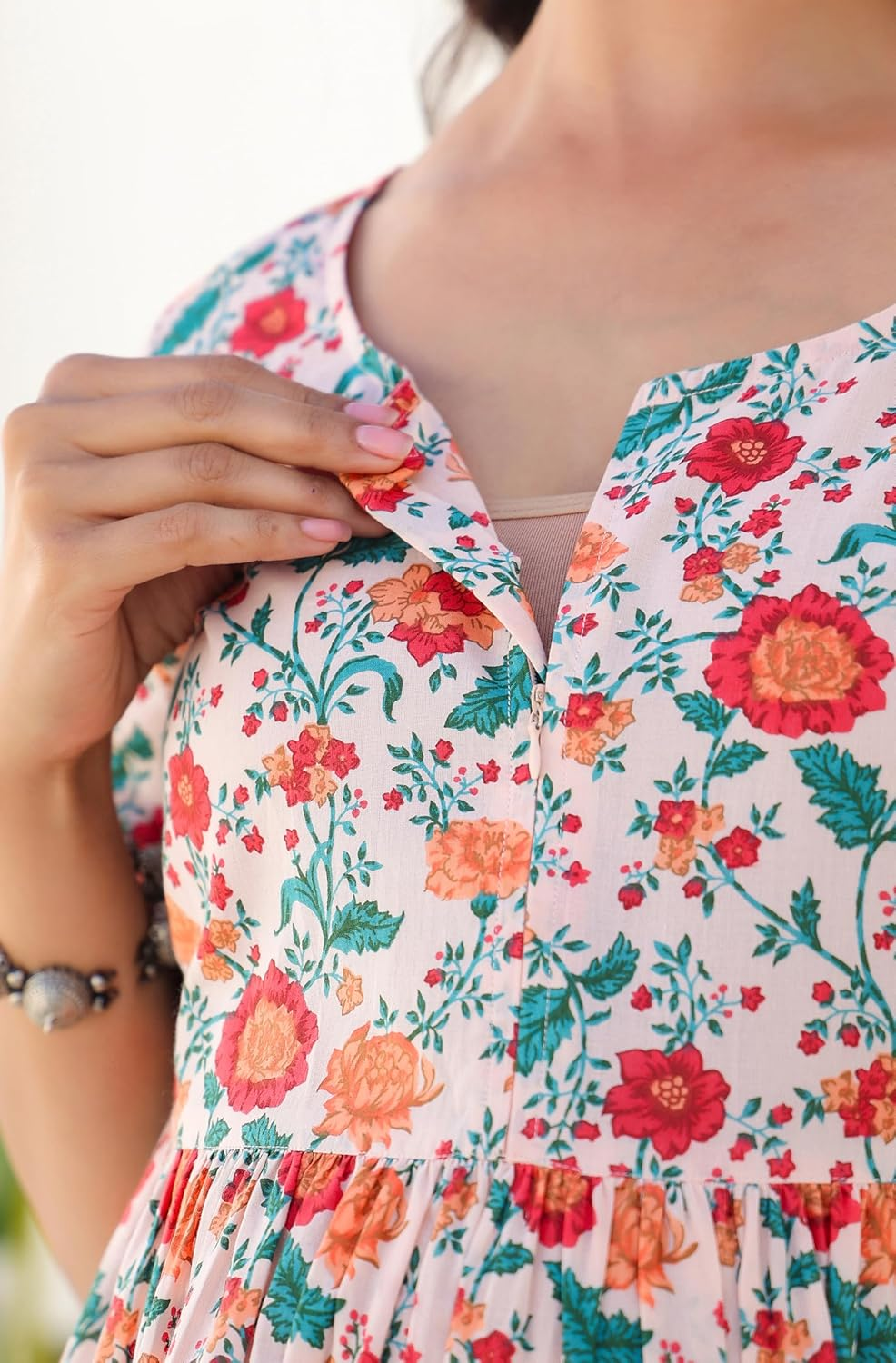 Janasya Maternity Nursing Dress with Breastfeeding Feature for Pre and Post Pregnant Women image number 6