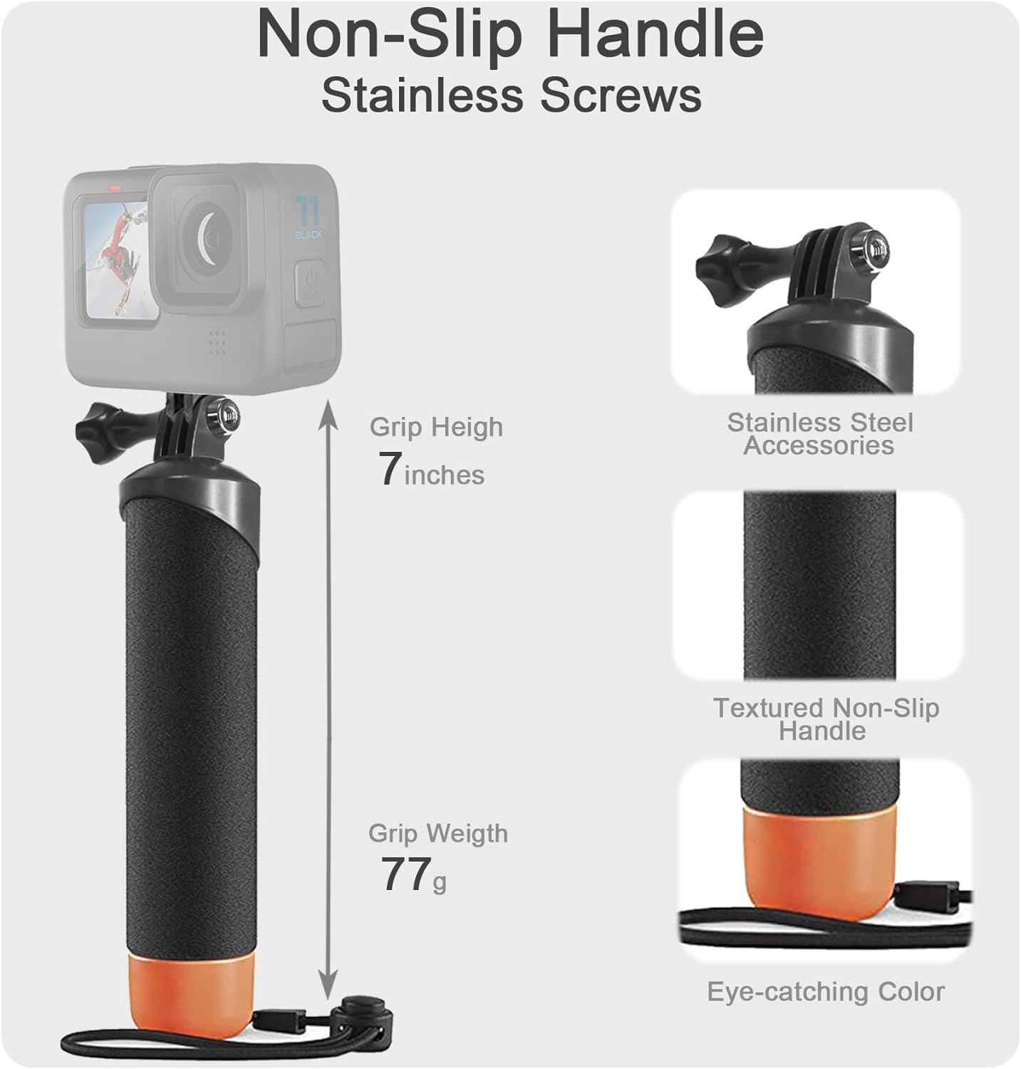 Fitstill 148FT/45M Underwater Waterproof Protective Case Shell Compatible for Go Pro Hero 2018/7/6/5 Black, Monopod Floating Hand Grip Selfie Stick for Hero7 Hero6 Hero5 Black Accessories Kit image number 1