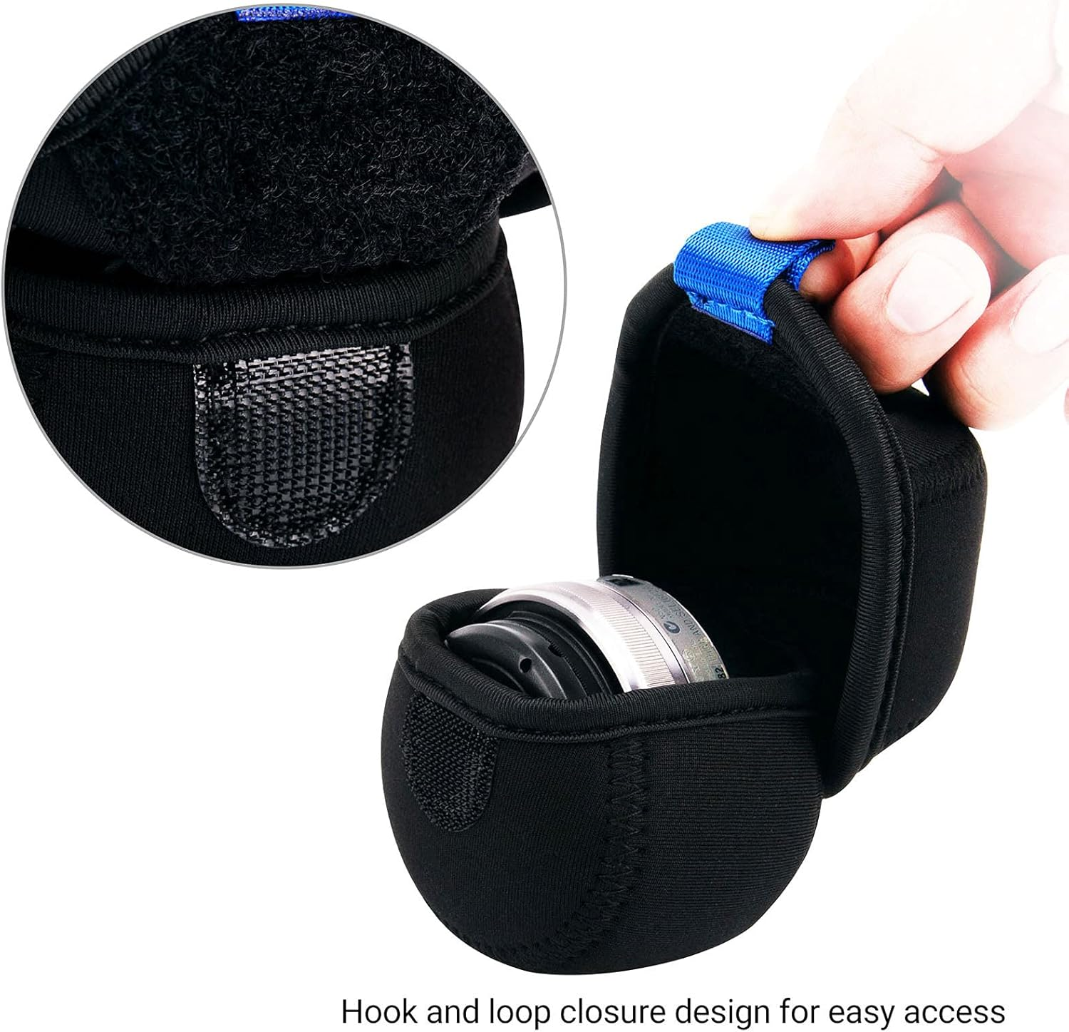 JJC Lens Case Pouch for Sony E PZ 16-50Mm F3.5-5.6 Oss/Nikon Nikkor Z DX 16-50Mm / Canon EF-M 22Mm F2 Stm/Olympus M.Zuiko Digital ED 14-42Mm Lens and Other Lens below 62 X 40Mm, with Carabiner X 1 image number 5