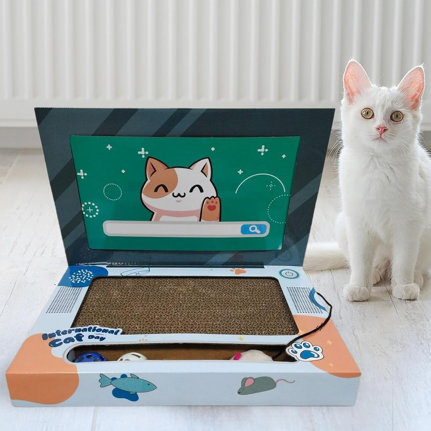 Fzaqwen Cat Laptop Scratcher Foldable Cat Computer for Gifts Indoor Cats Kitten Claw image number 6