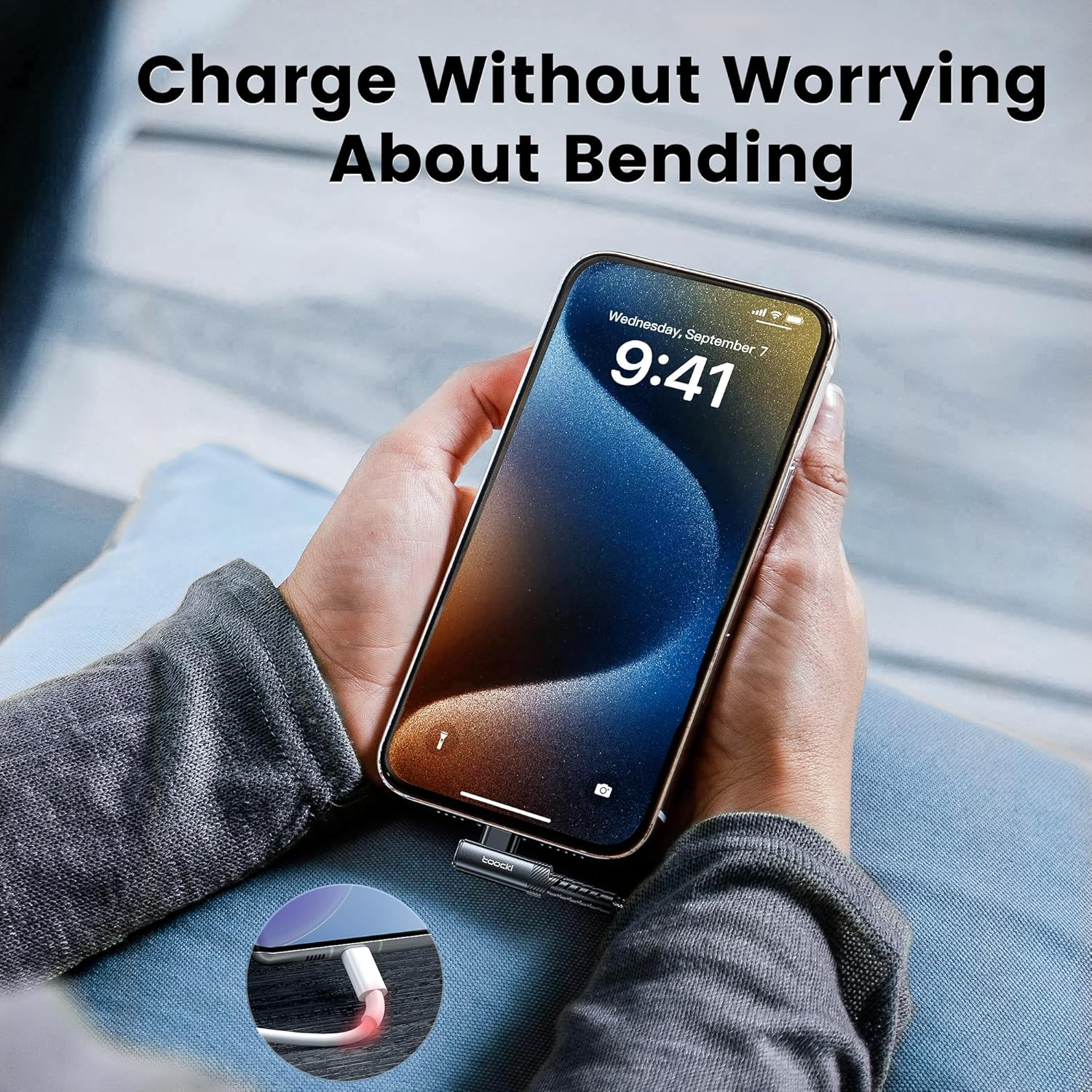 USB C to USB C Cable (2M, 2Pack), 60W Fast Charging Cable with Right Angle Connector, Compatible with Iphone 17 16 15 Pro plus Pro Max Air, Macbook Air, Galaxy S23 Ultra/S22/Note 20 Black image number 1